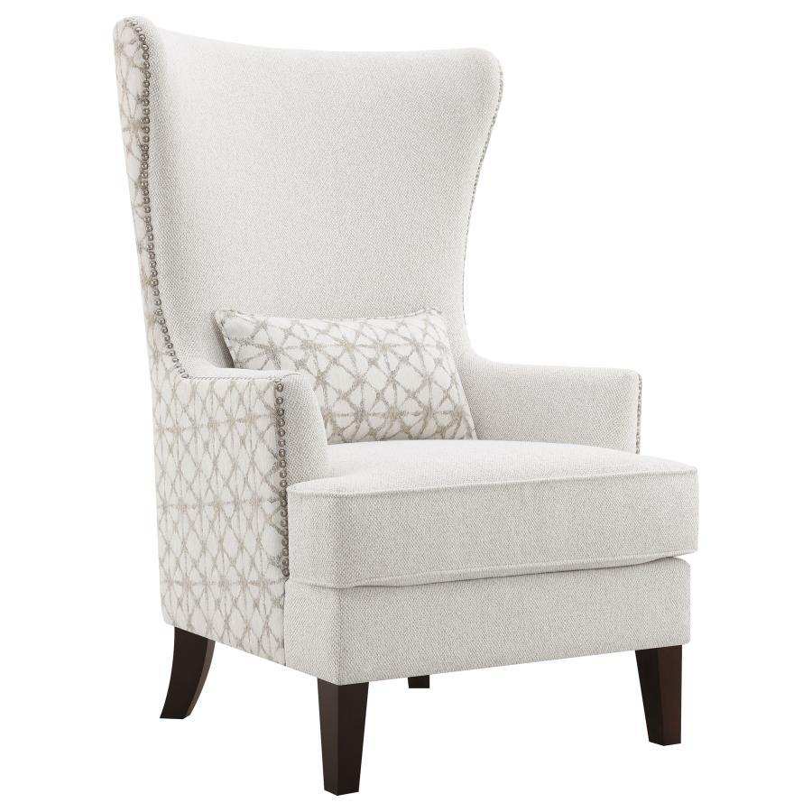 Pippin - Upholstered High Wingback Accent Chair - Latte - Best Buy Furniture