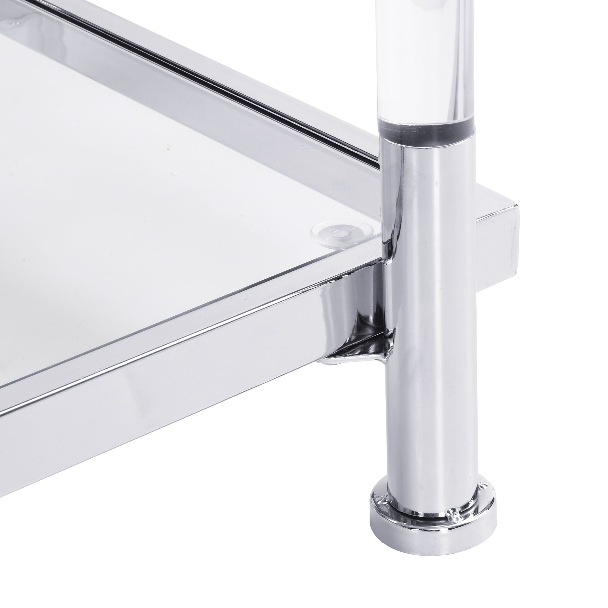 Chrome Glass Sofa Table, Acrylic Side Table, Console Table For Living Room & Bedroom - Chrome - Best Buy Furniture