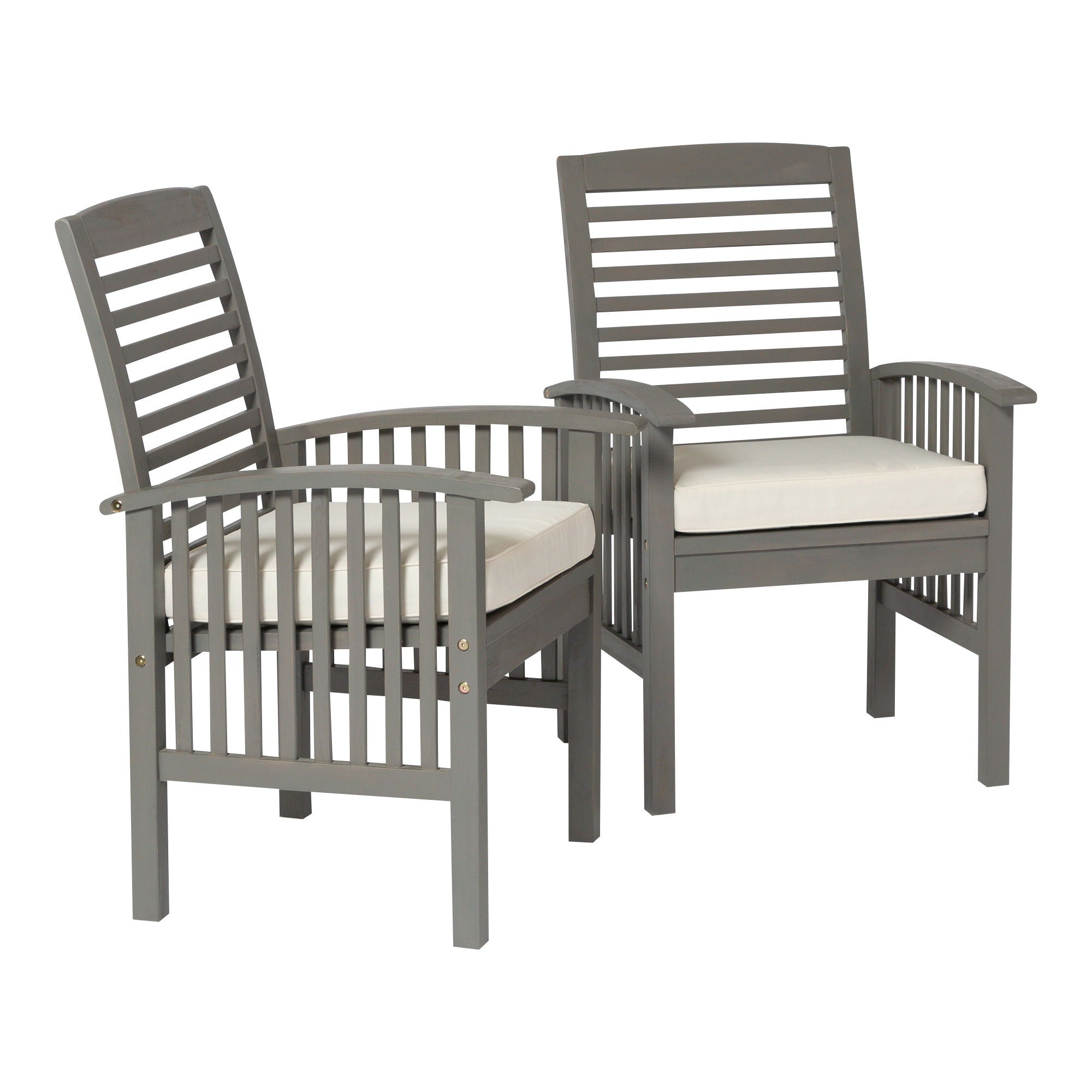 Modern 2 Piece Slat Back Patio Chairs With Cushions - Best Buy Furniture