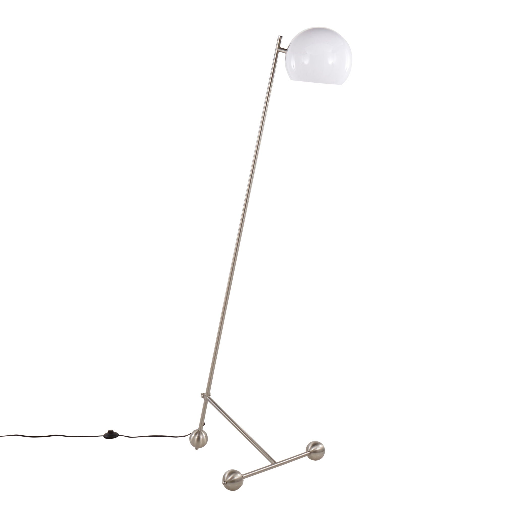 Eileen - Contemporary Floor Lamp - Nickel / White - Best Buy Furniture