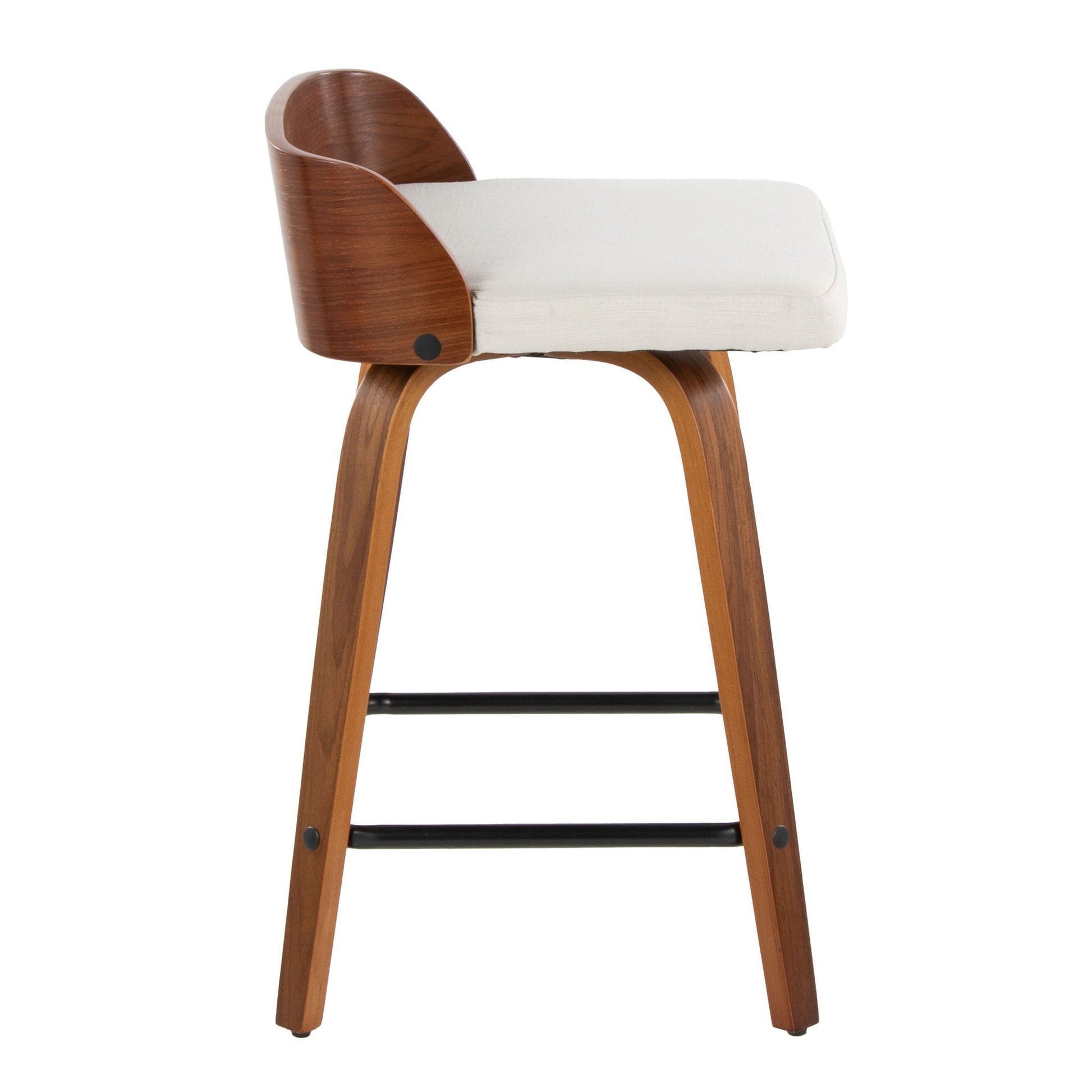 Maya - Mid Century Modern Fixed Height Counter Stool With Swivel And Square Footrest (Set of 2) - Best Buy Furniture