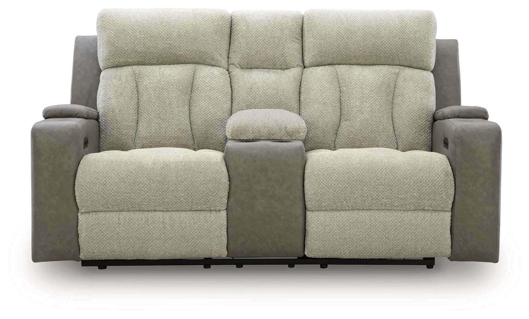 WhipLash - Power Reclining Loveseat With Console / Adj Headrest - Sisal - Best Buy Furniture