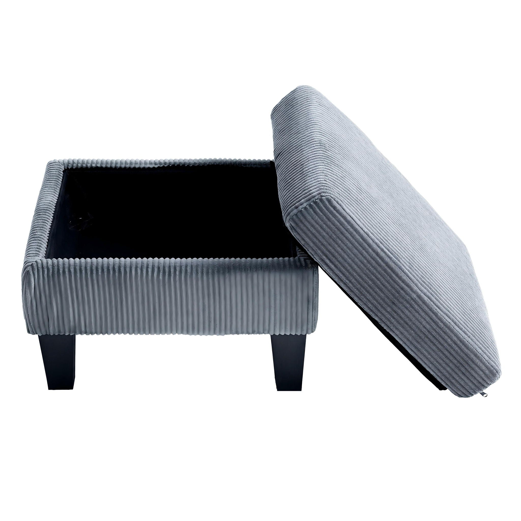 L-Shaped Sectional Sofa With Padded Cashmere, Space Saving Design For Living Rooms & Apartments - Gray - Best Buy Furniture