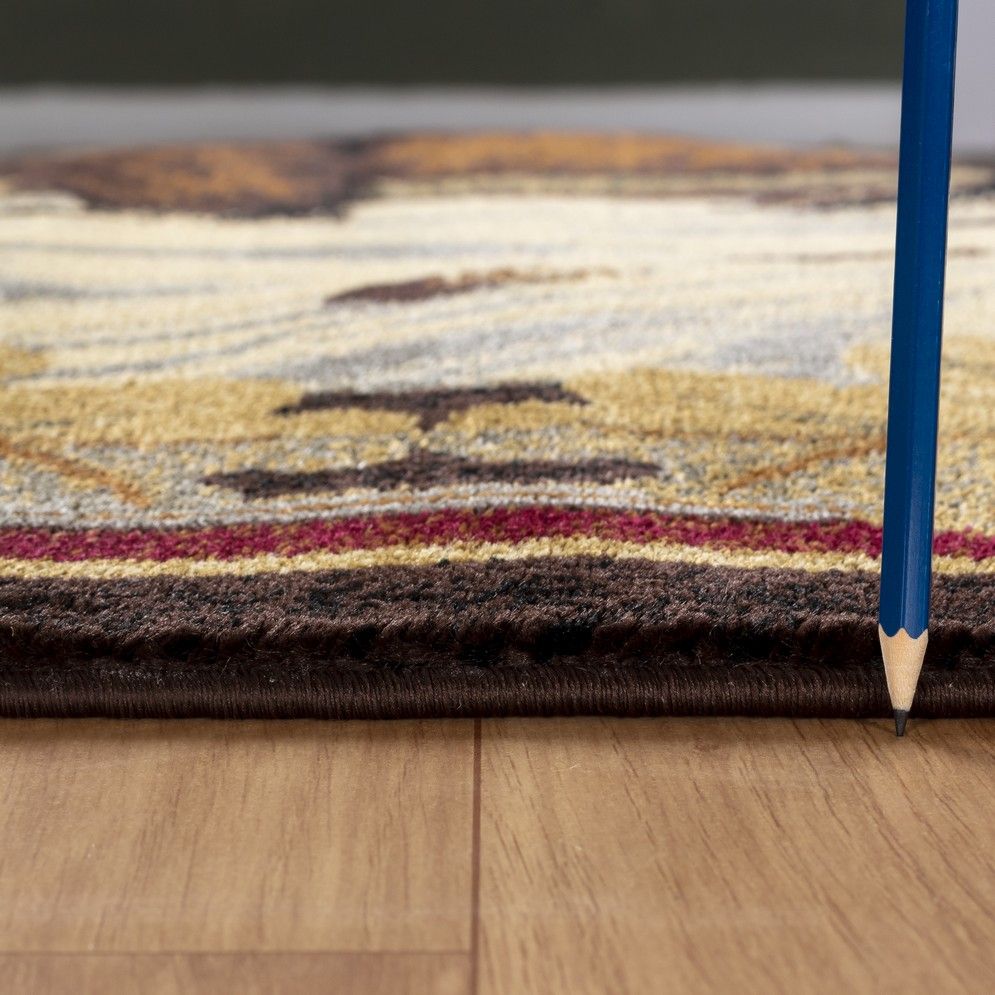 Nature's Nest - 5'3" X 7'3" Lodge Area Rug - Multi, Brown - Best Buy Furniture