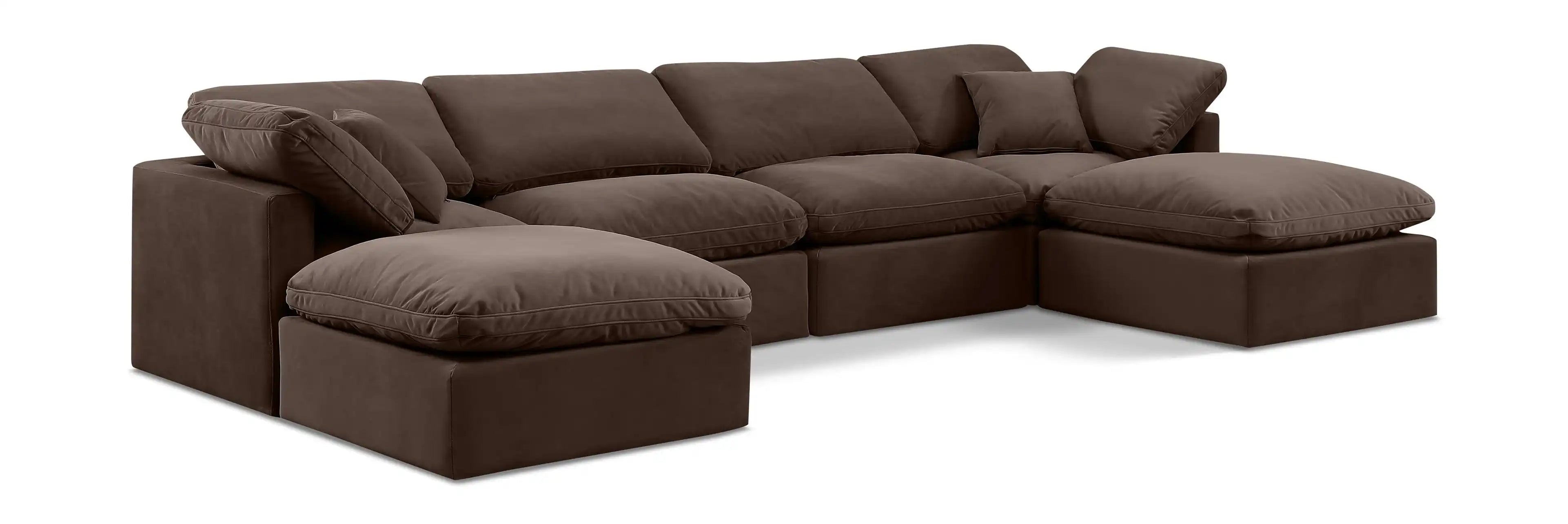 Indulge - Velvet 6 Piece Modular Double Chaise Sectional - Best Buy Furniture