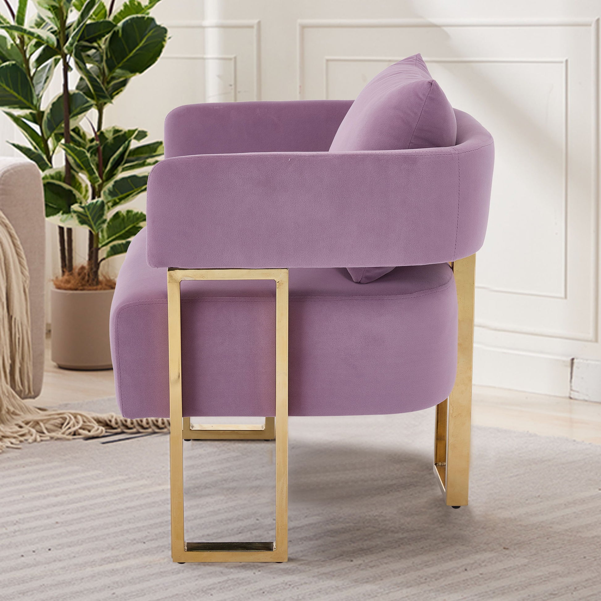 Modern Decorative Chair Teddy Fleece Upholstered And Metal Foot - Best Buy Furniture