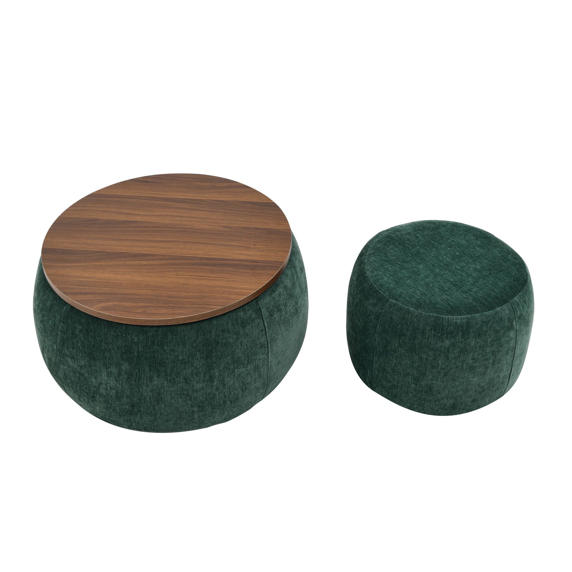Round Storage Ottoman, 2 In 1 Function, End Table And Ottoman - Best Buy Furniture