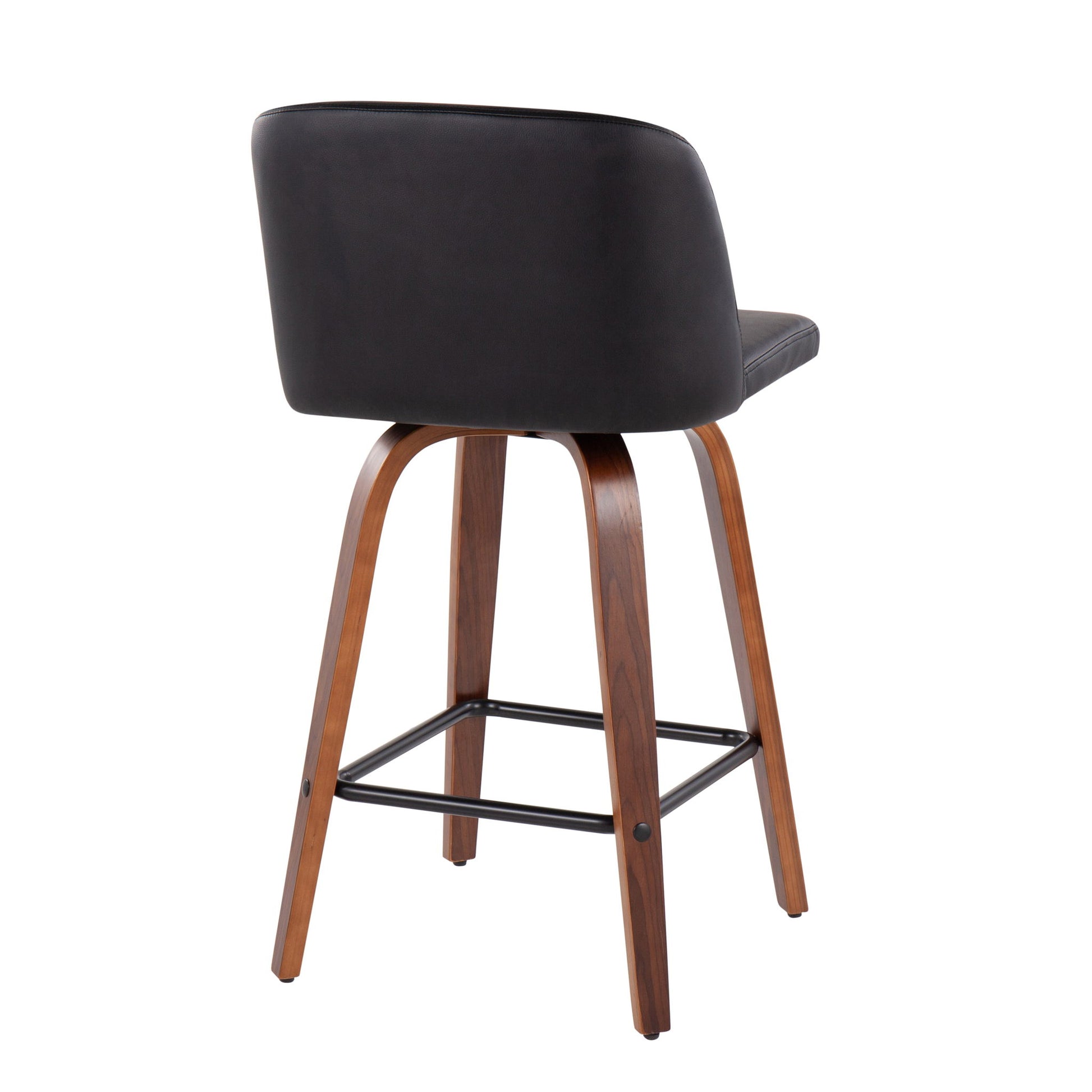 Toriano - Mid Century Modern Fixed Height Counter Stool & Square Footrest (Set of 2) - Best Buy Furniture