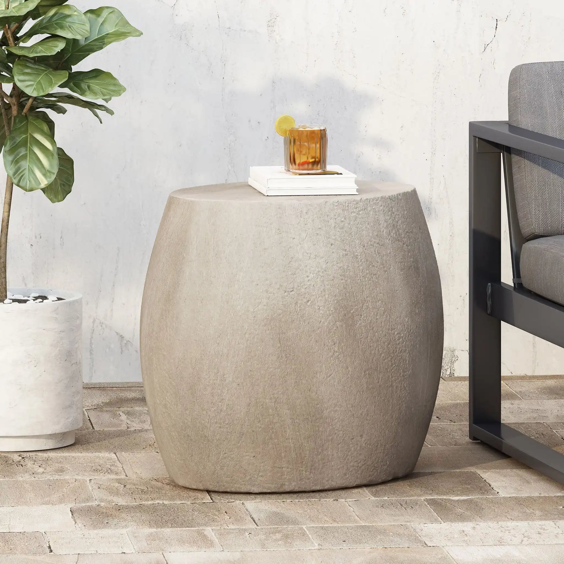 Outdoor Oval Shaped Side Table - Best Buy Furniture