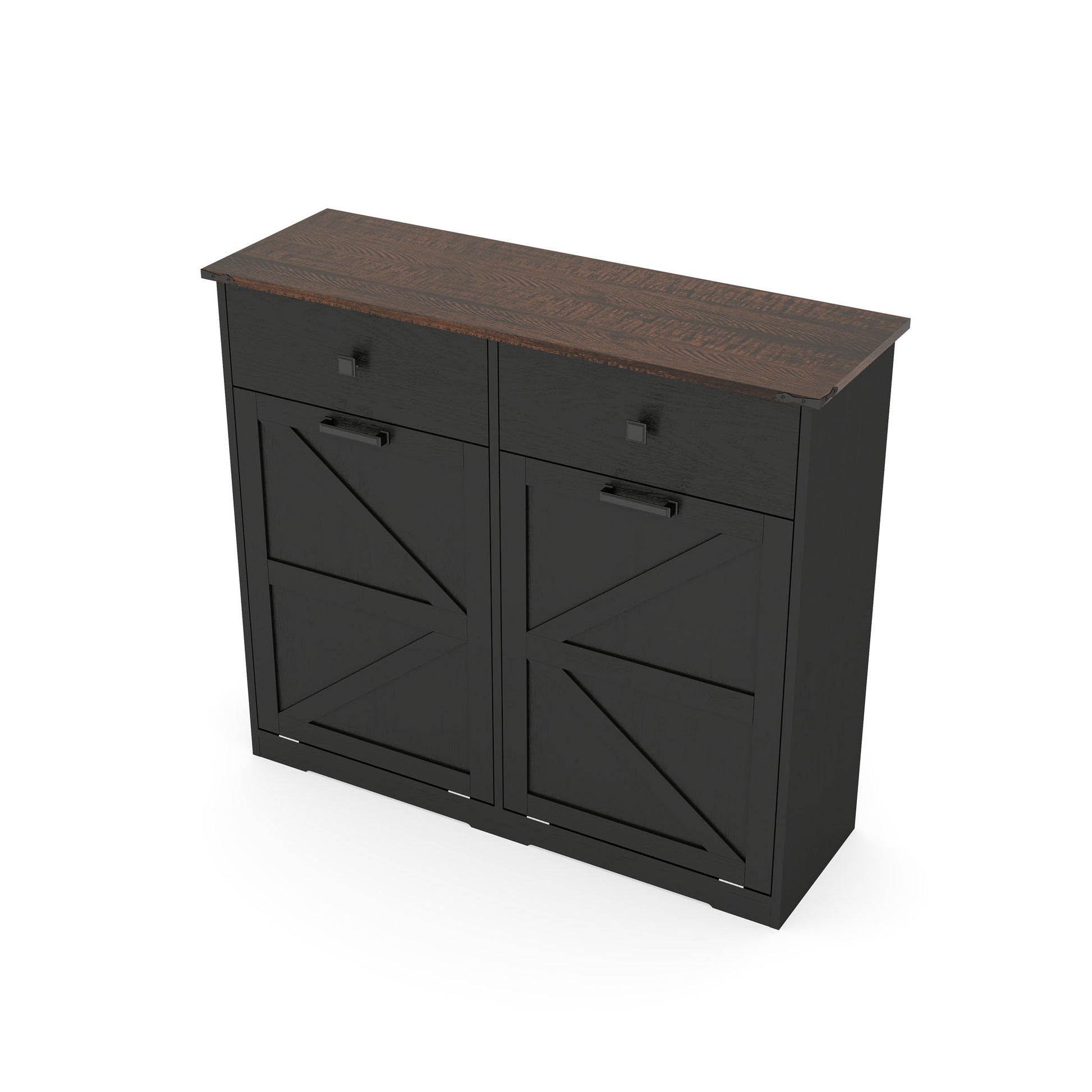 Double Tilt Out Trash Cabinet With Hideaway Drawer And Barn Door Style - Best Buy Furniture