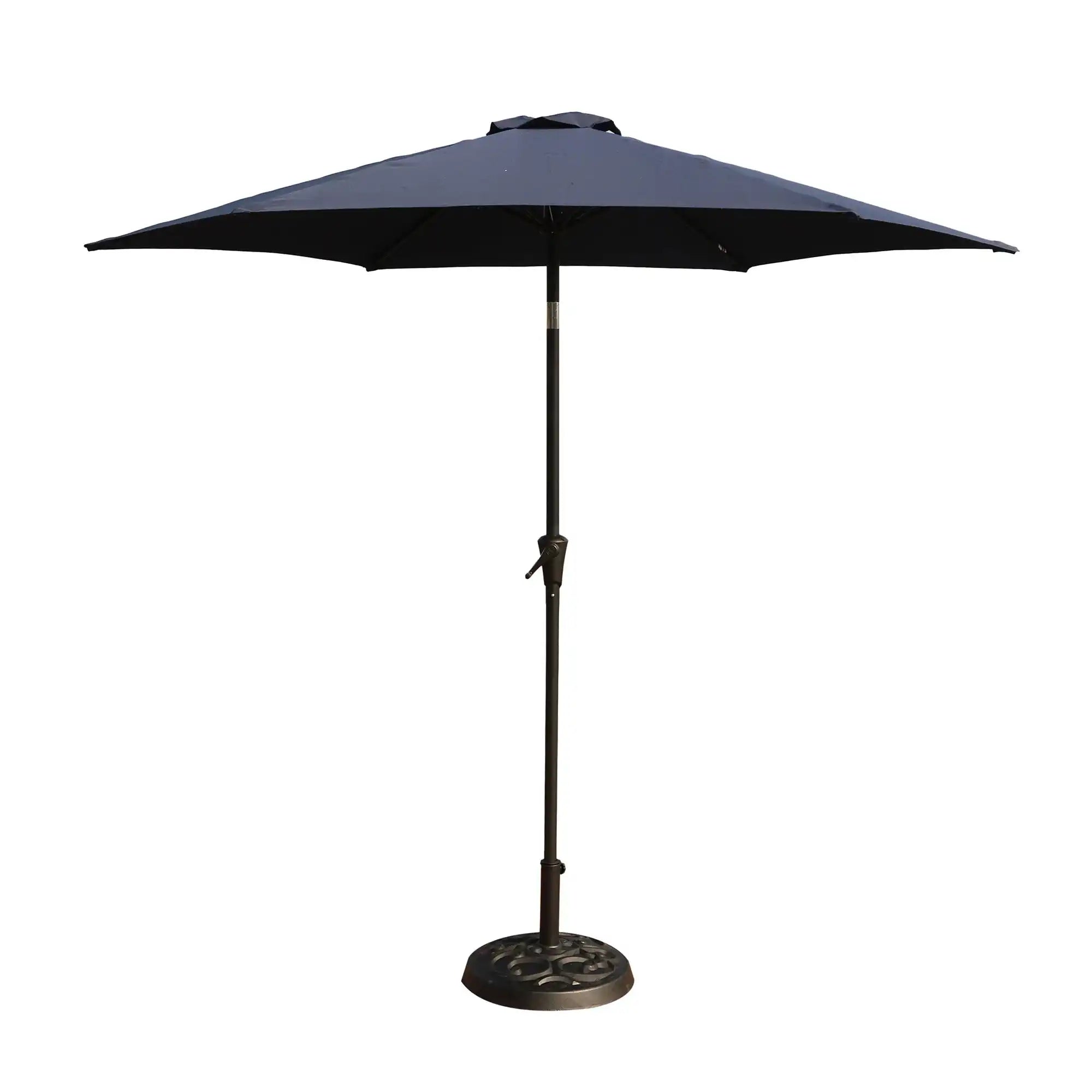 8.8' Outdoor Aluminum Patio Umbrella, Market Umbrella With 33 Pounds Round Resin Umbrella Base Lift - Best Buy Furniture