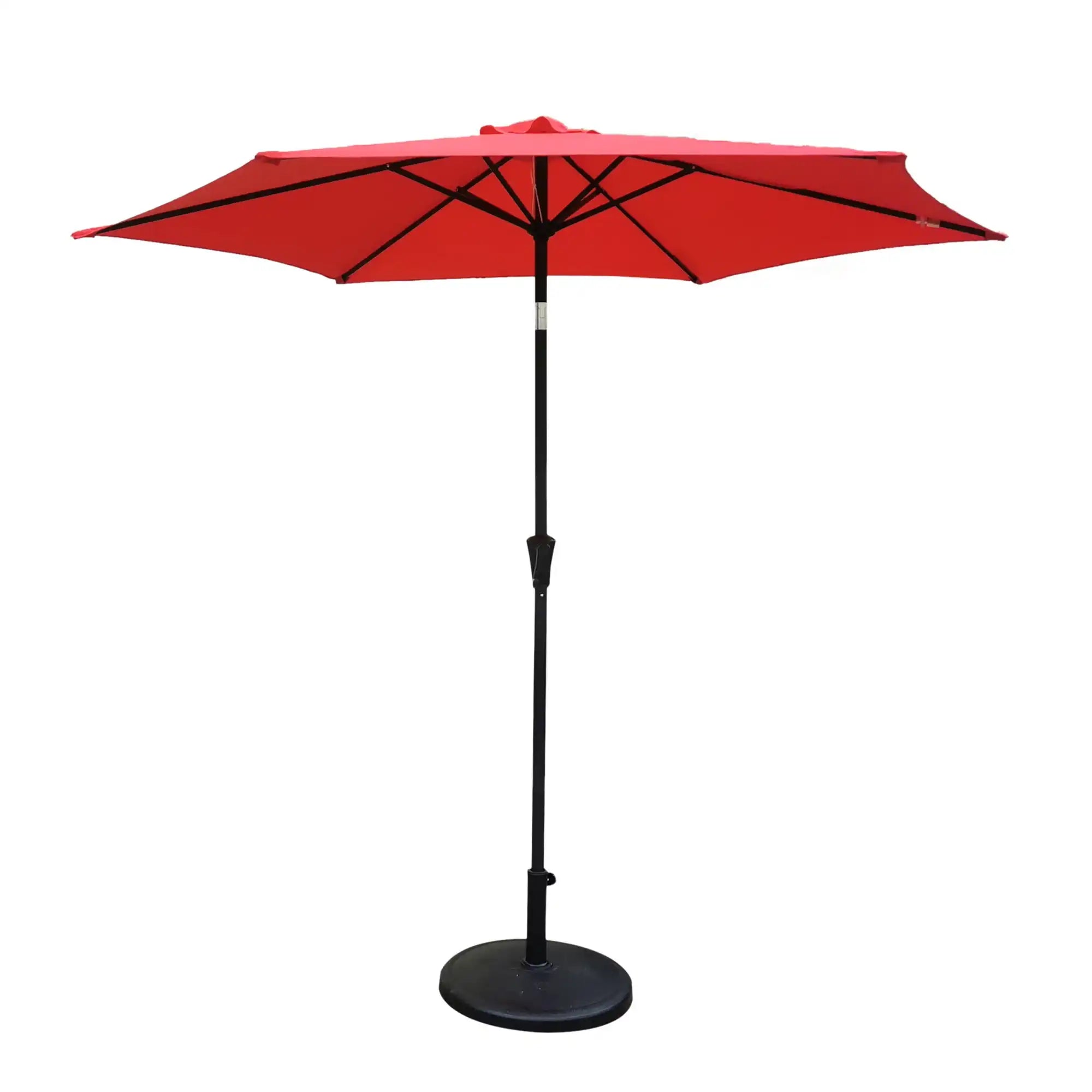 8.8' Outdoor Aluminum Patio Umbrella With 42 Pound Round Resin Umbrella Base - Best Buy Furniture