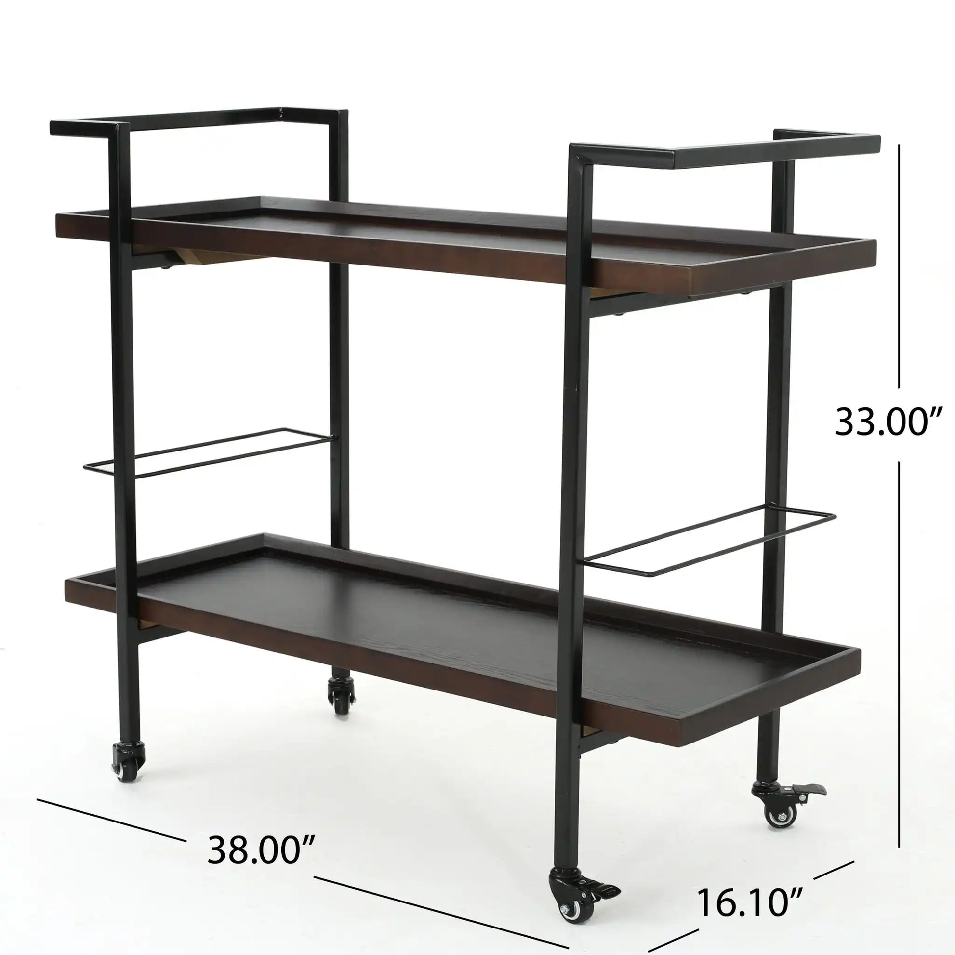 Modern Industrial Bar Cart With Shelving And Casters - Best Buy Furniture