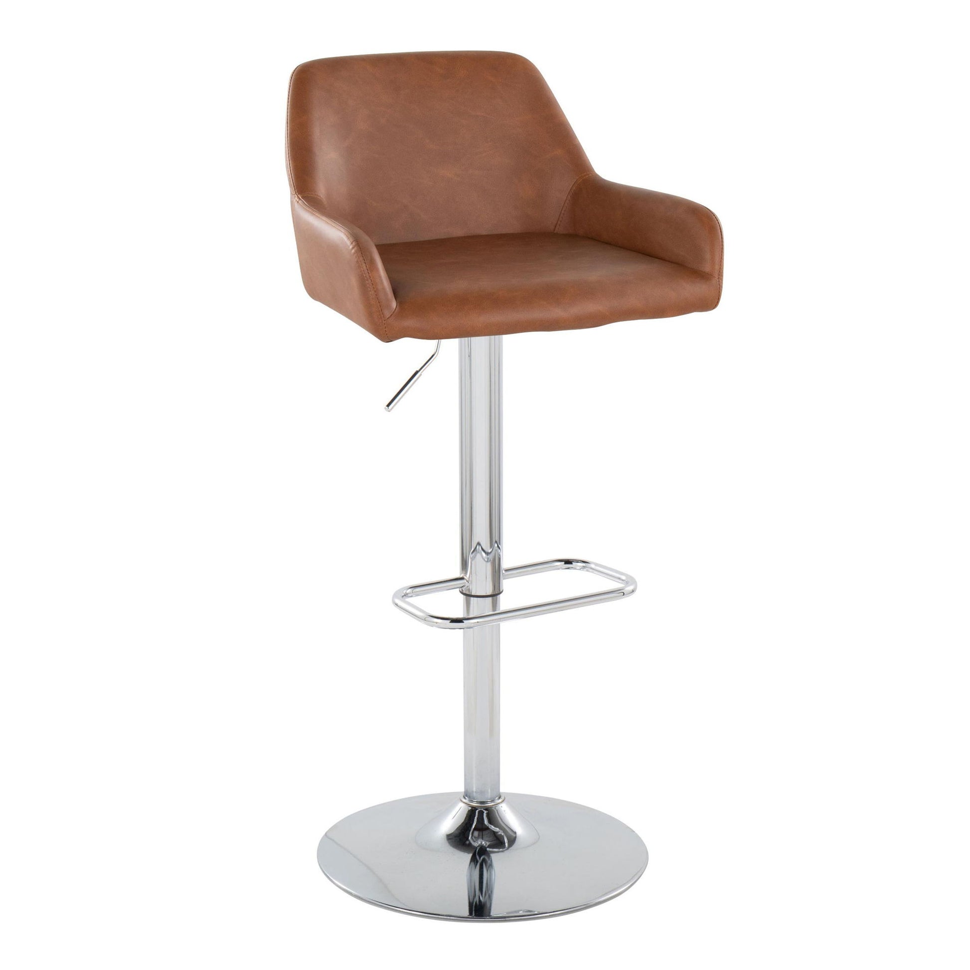 Daniella - Contemporary Adjustable Barstool With Swivel With Rounded Rectangle Footrest (Set of 2) - Best Buy Furniture