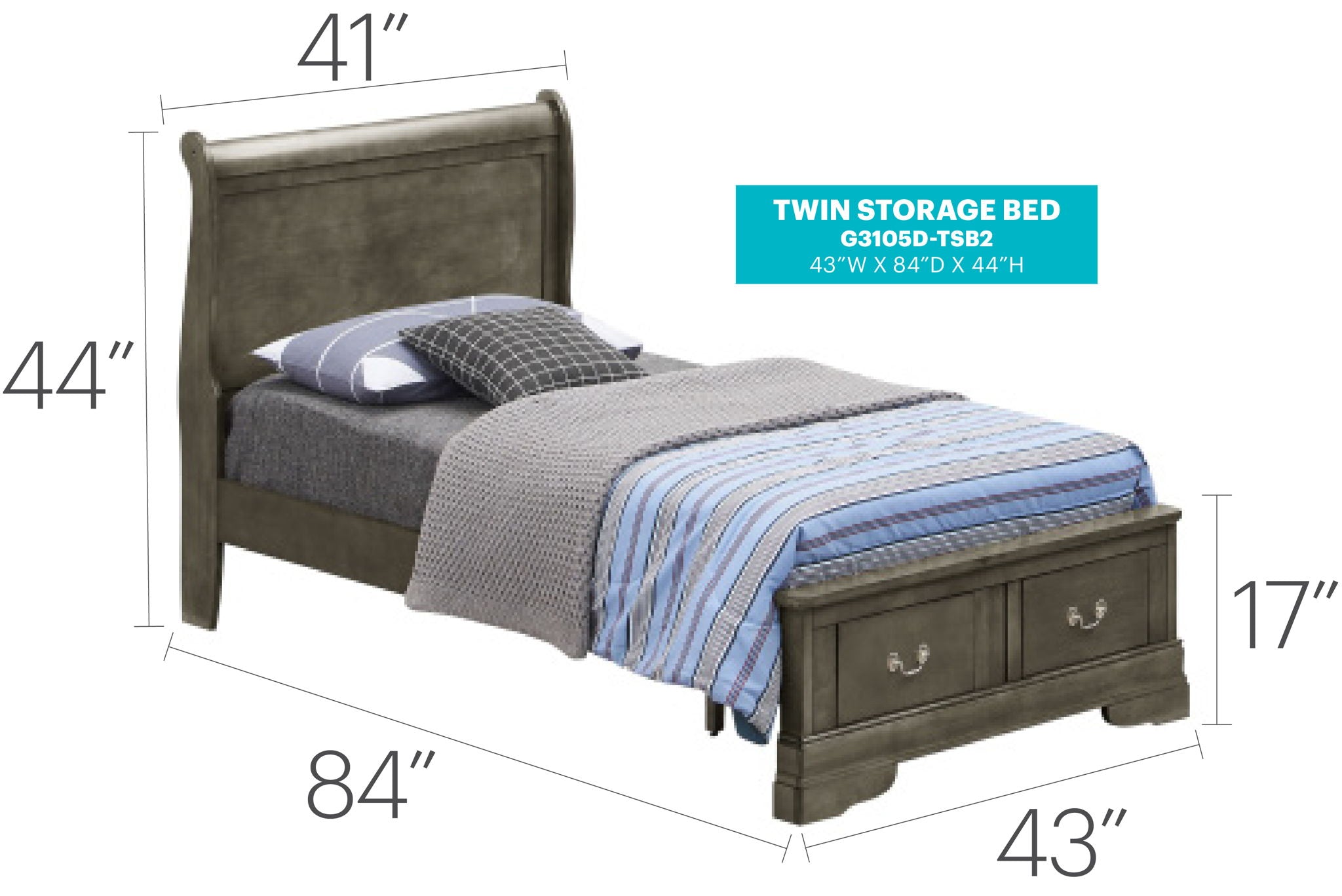 Louis Phillipe - Storage Bed - Best Buy Furniture