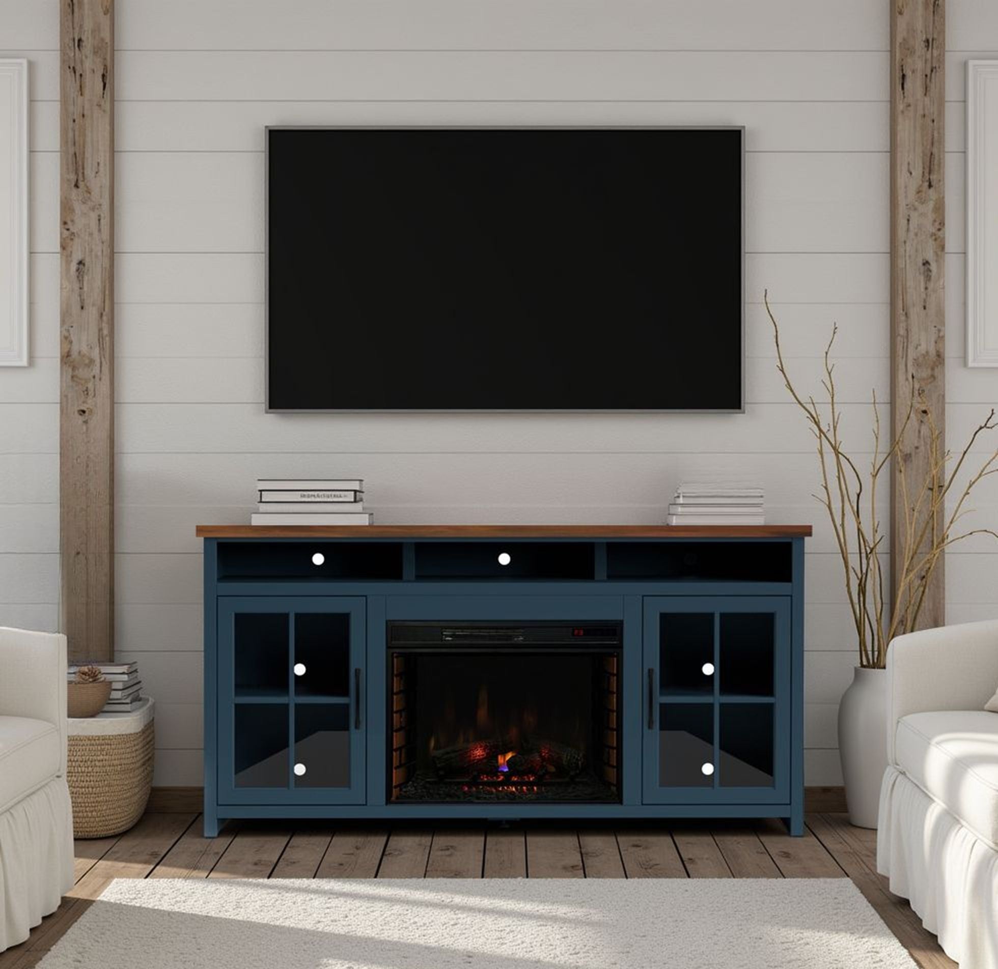 Nantucket - 74" Fireplace TV Stand Console