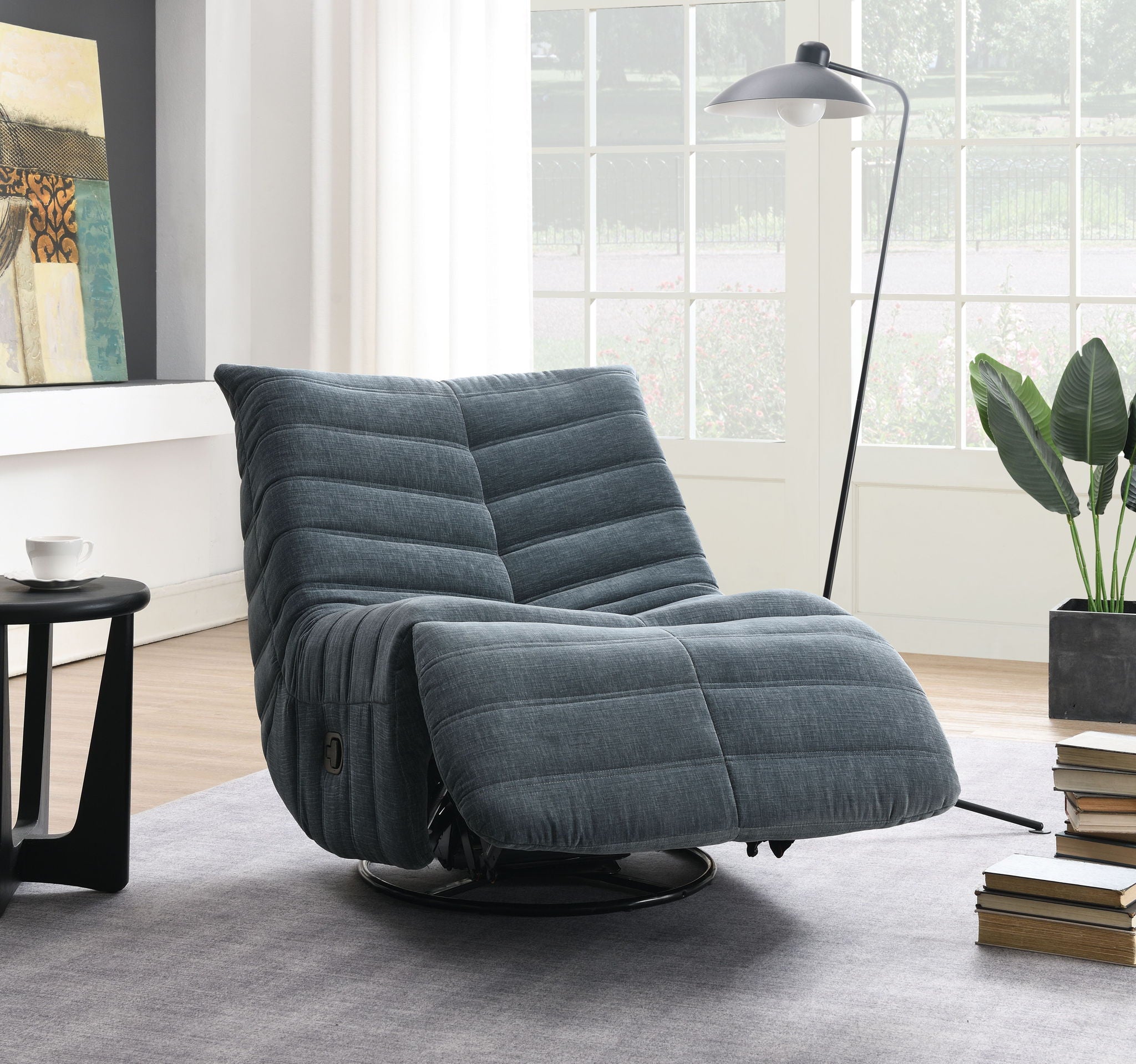 Talmon - Chenille Glider Recliner With Swivel - Best Buy Furniture
