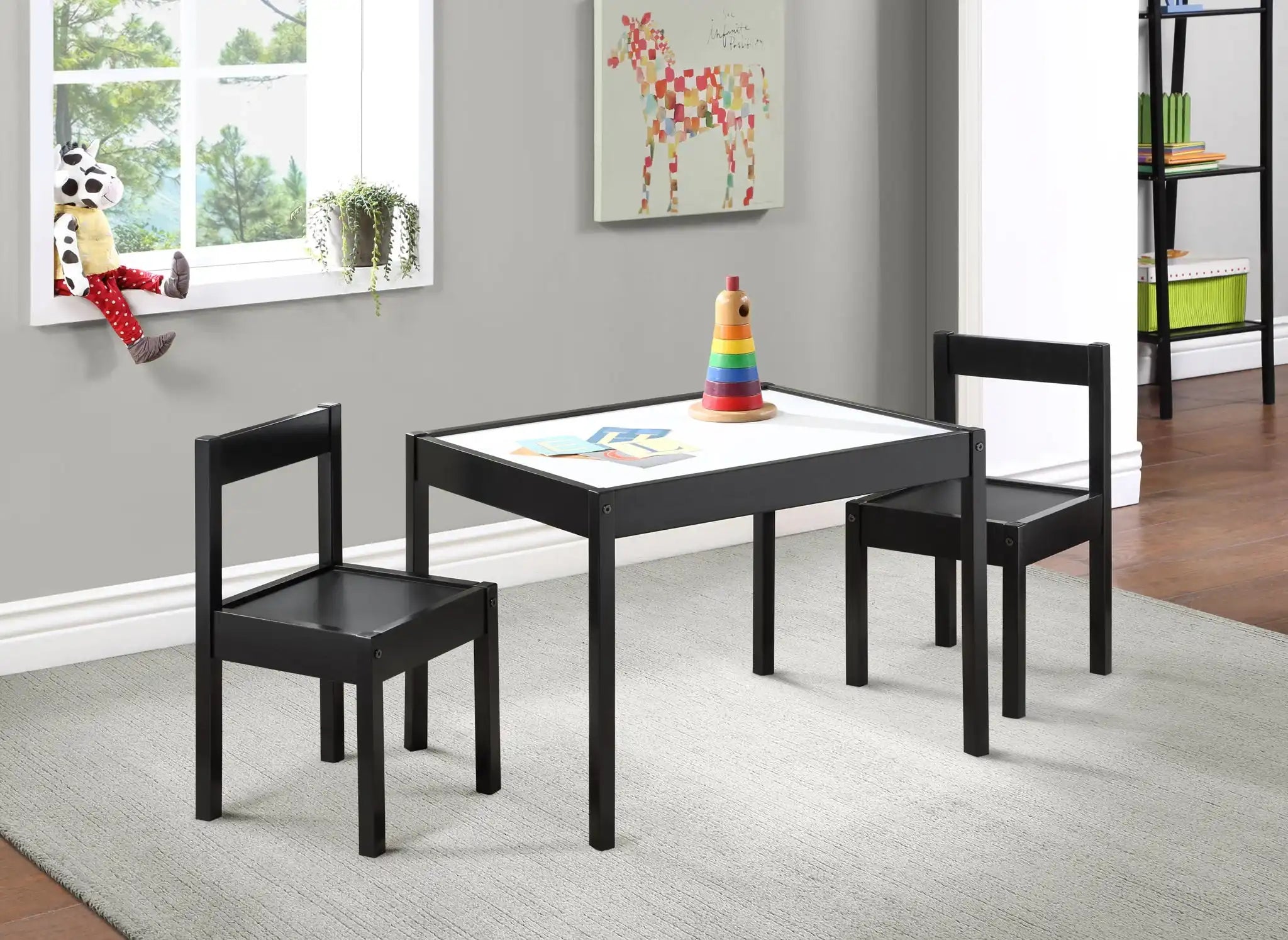 Gibson - 3-Piece Dry Erase Kids Table & Two Chair Set - Best Buy Furniture