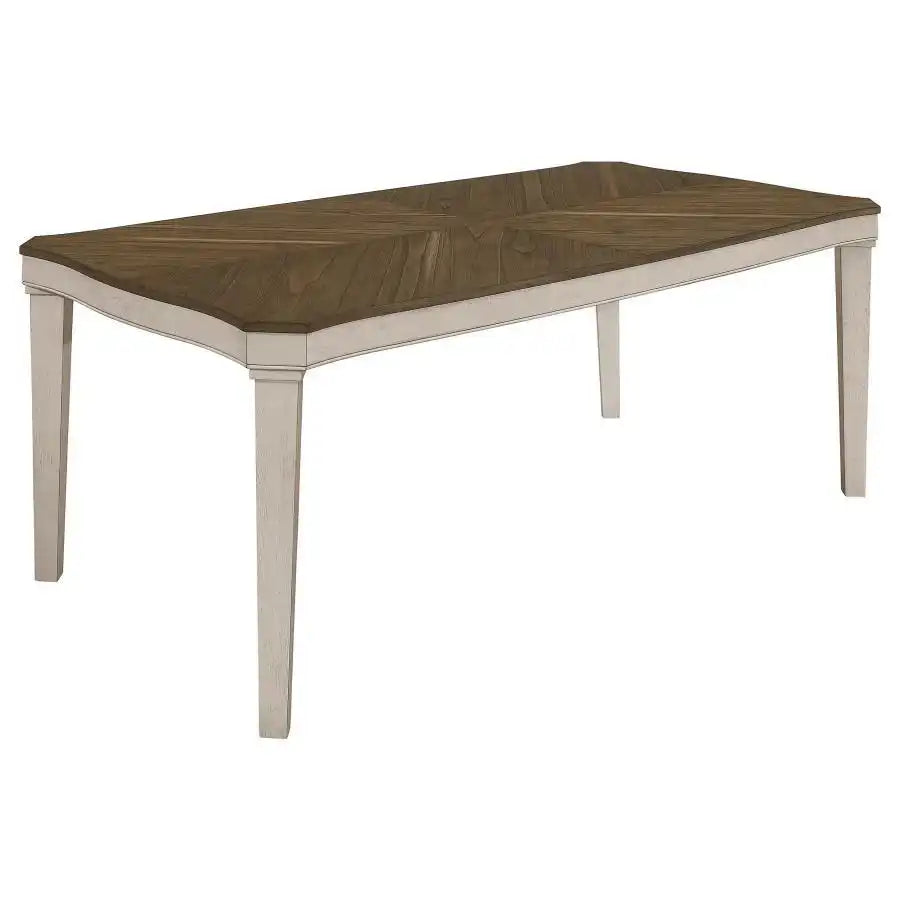Ronnie - Rectangular Wood Dining Table - Rustic Cream - Best Buy Furniture