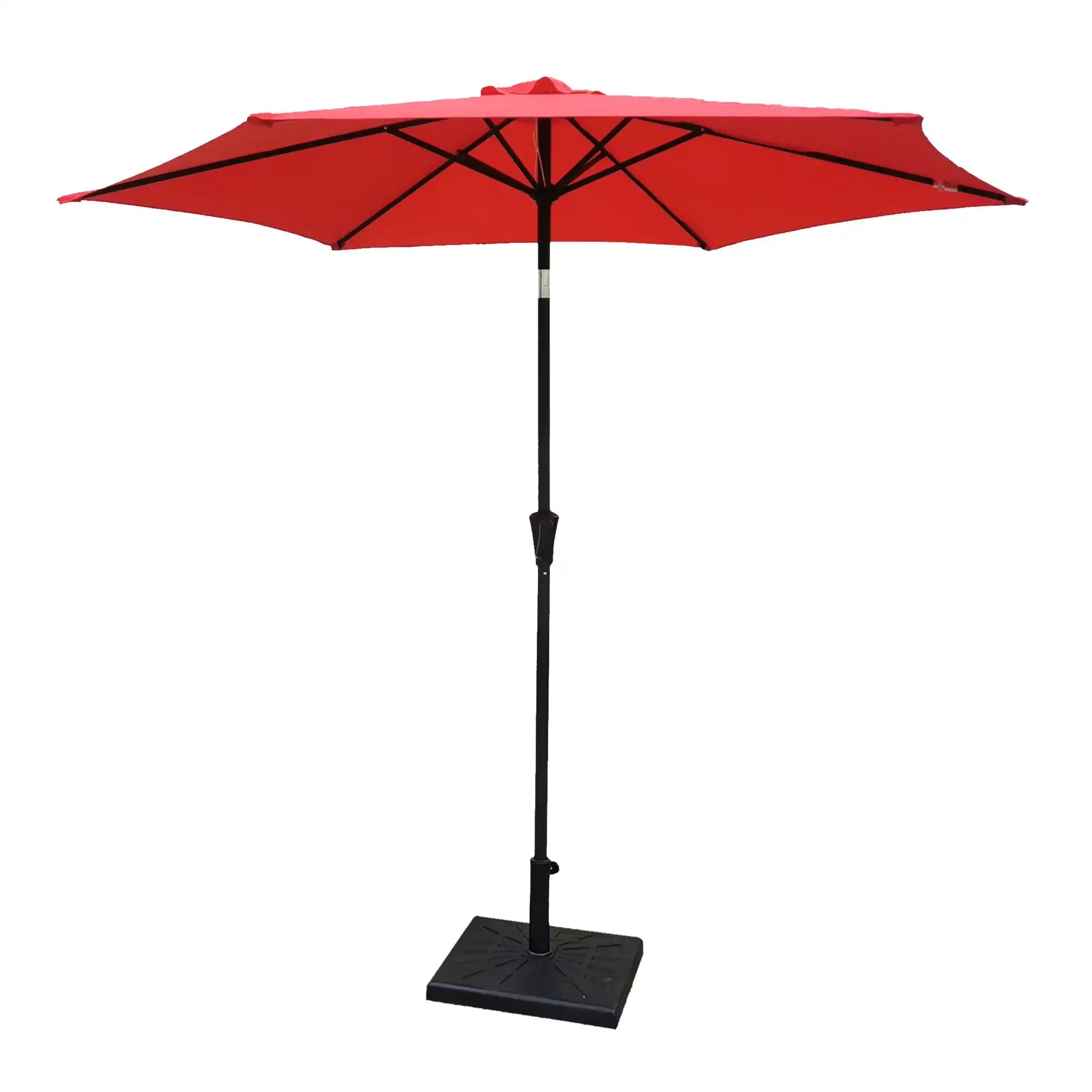 8.8' Outdoor Aluminum Patio Umbrella With 42 Pound Square Resin Umbrella Base - Best Buy Furniture