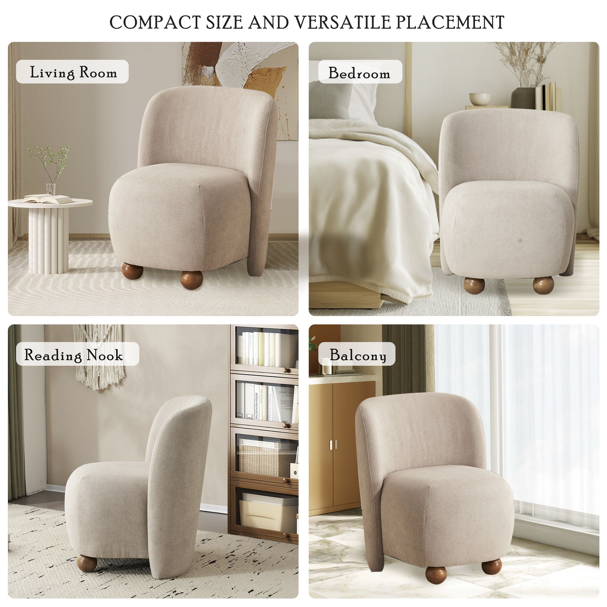 Modern Low Back Accent Upholstered Armless Living Room Chairs, Round Feet - Best Buy Furniture