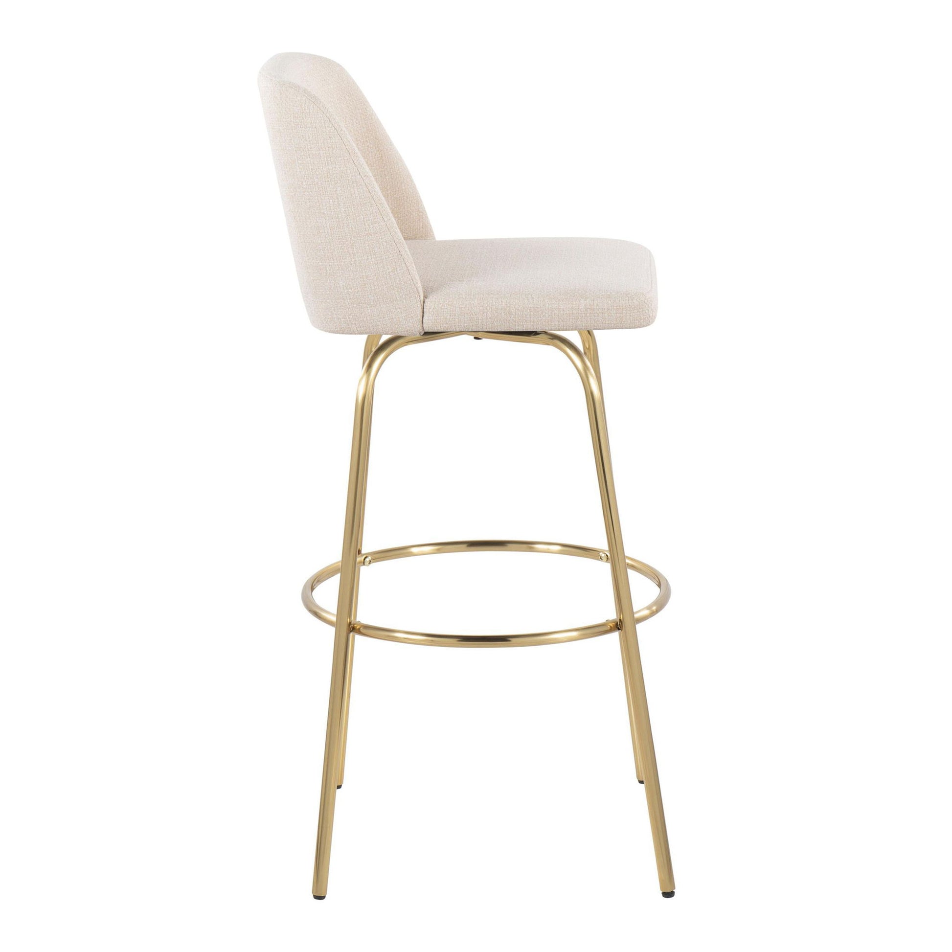 Toriano - Contemporary Fixed Height Barstool With Swivel And Round Footrest (Set of 2) - Best Buy Furniture