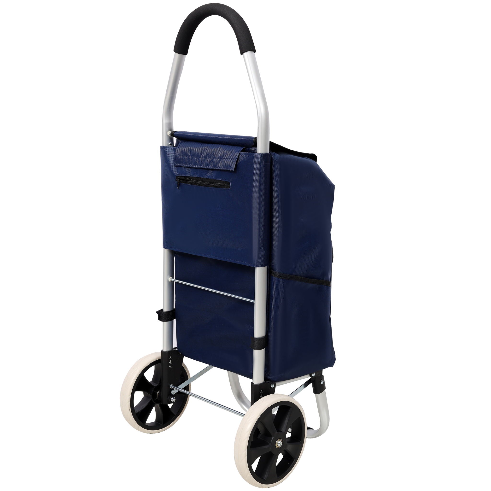 Foldable Shopping Trolley With Wheels And Waterproof Bag - Blue - Best Buy Furniture