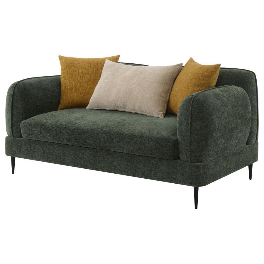 Jade - Chenille Upholstered Modern Track Arm Loveseat - Best Buy Furniture