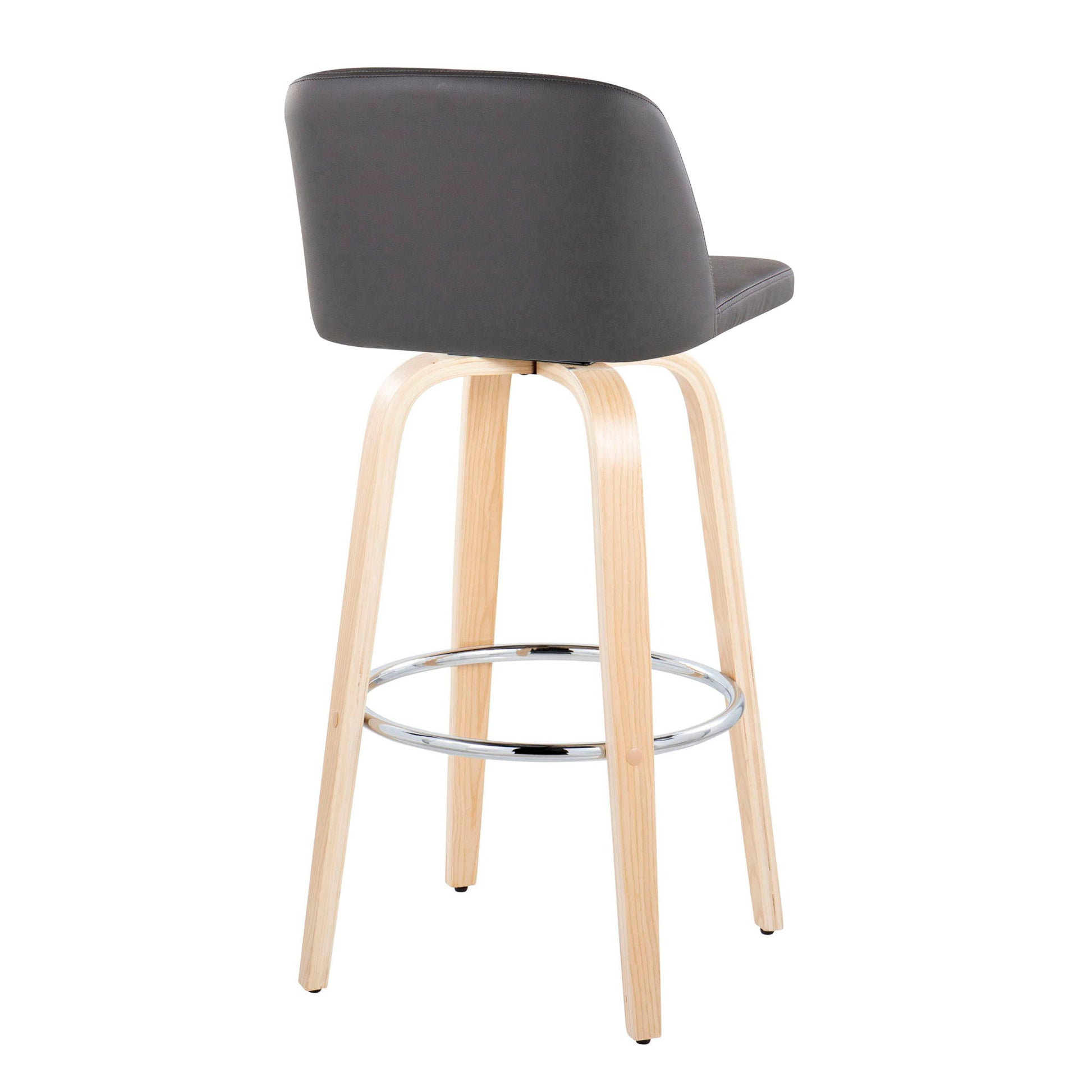 Toriano - Contemporary Fixed Height Barstool & Swivel With Round Footrest (Set of 2) - Best Buy Furniture