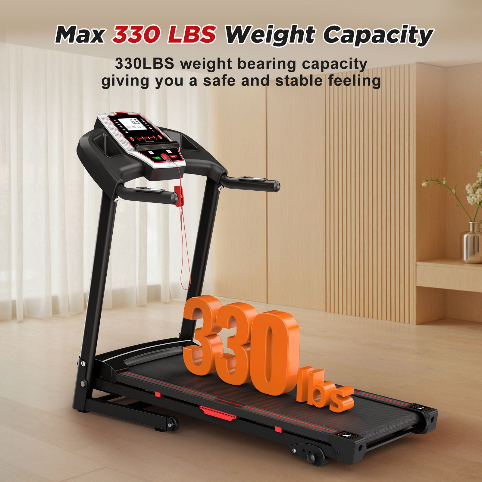 Folding Treadmills For Home - 3.5Hp Portable Foldable With Incline, Electric Treadmill For Running Walking Jogging Exercise With 12 Preset Programs, Indoor Workout Training Space Save Apartment, App - Black - Best Buy Furniture
