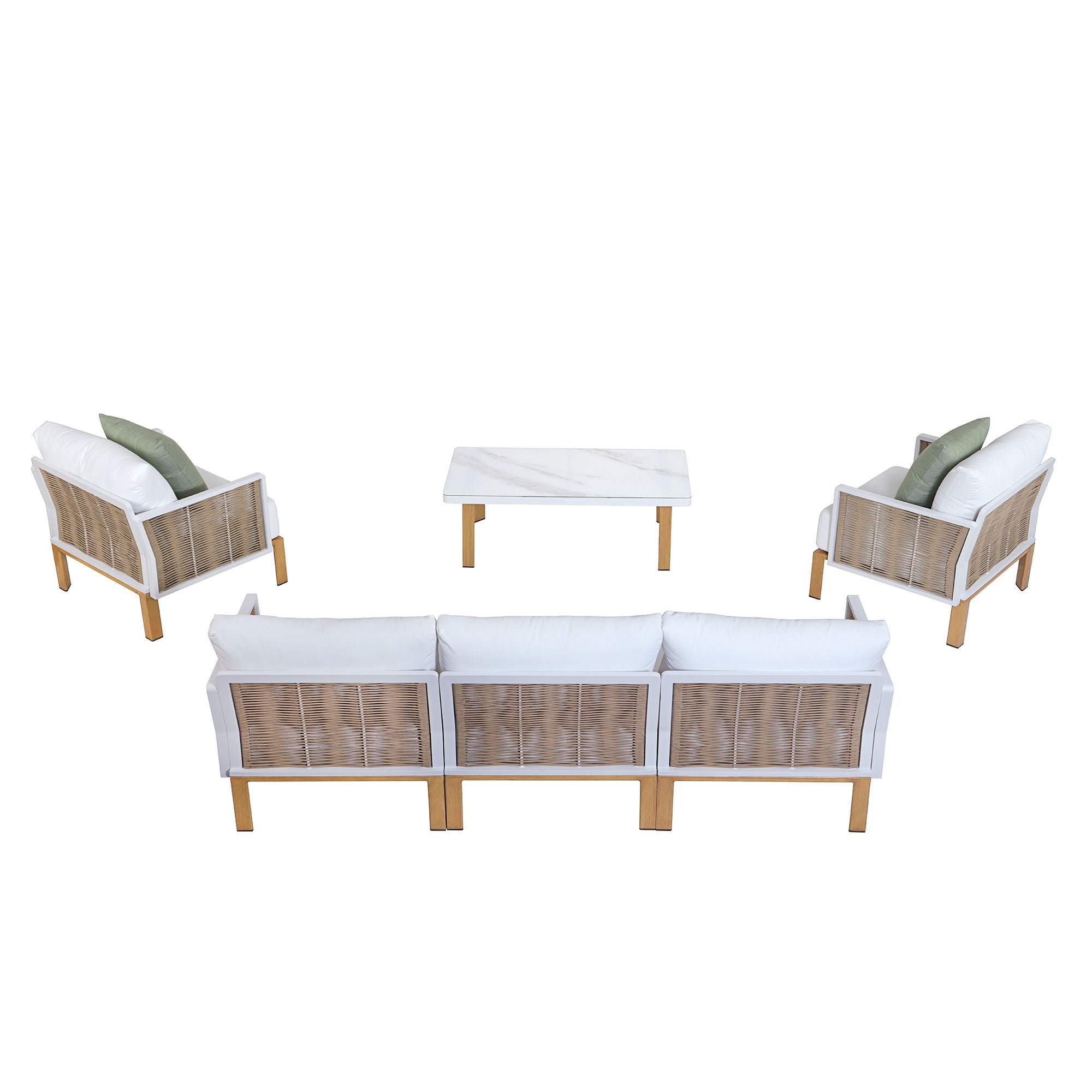 Vine - 4 Piece Outdoor Conversation Set - White