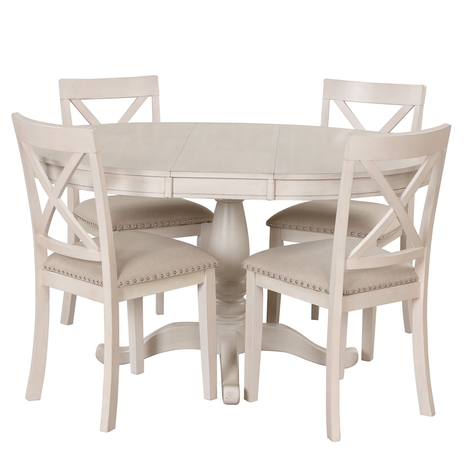 Modern Dining Table Set For 4, Round Table And 4 Kitchen Room Chairs, 5 Piece Kitchen Table Set For Dining Room, Dinette, Breakfast Nook - Best Buy Furniture