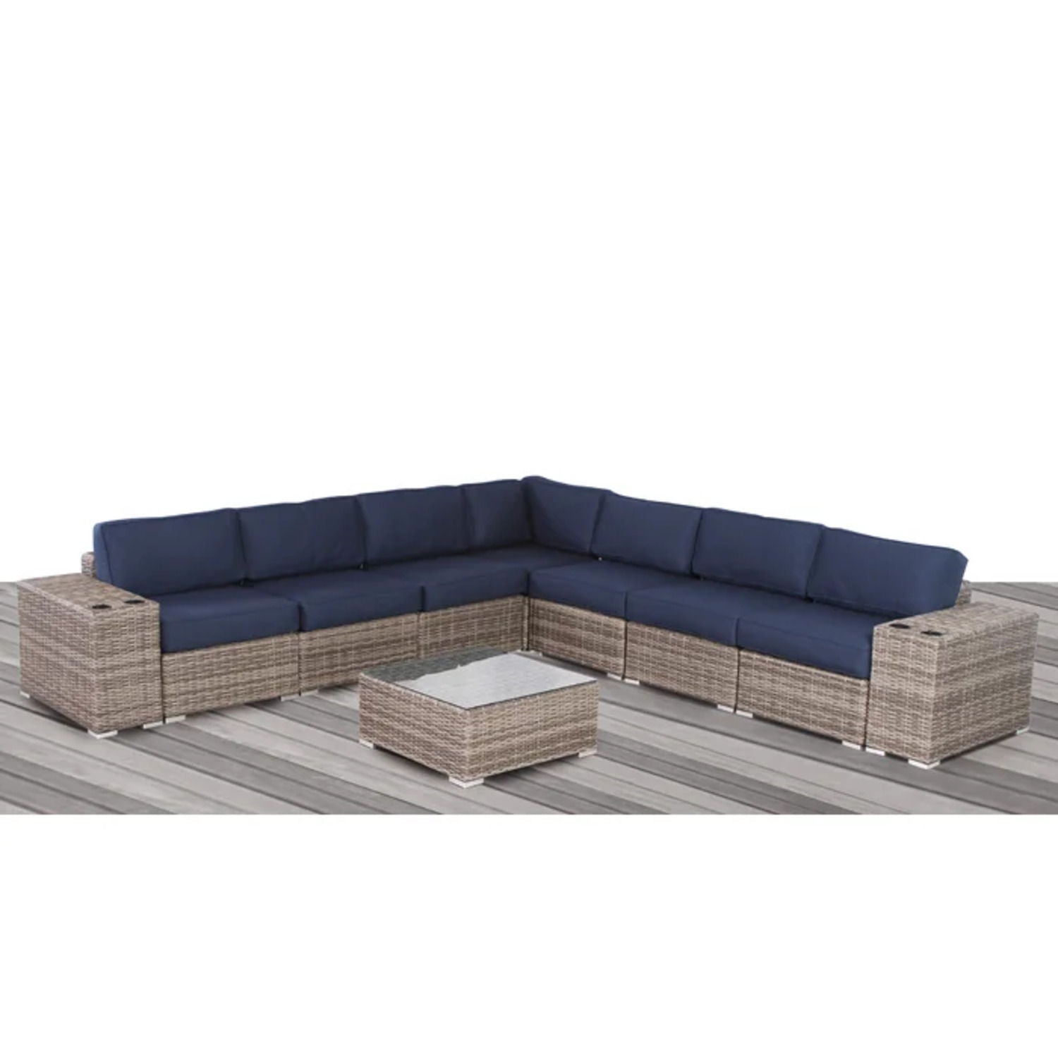 Stylish Rattan Wicker Person Seating Group With Premium Sunbrella Cushions Perfect For Outdoor Entertaining - Best Buy Furniture