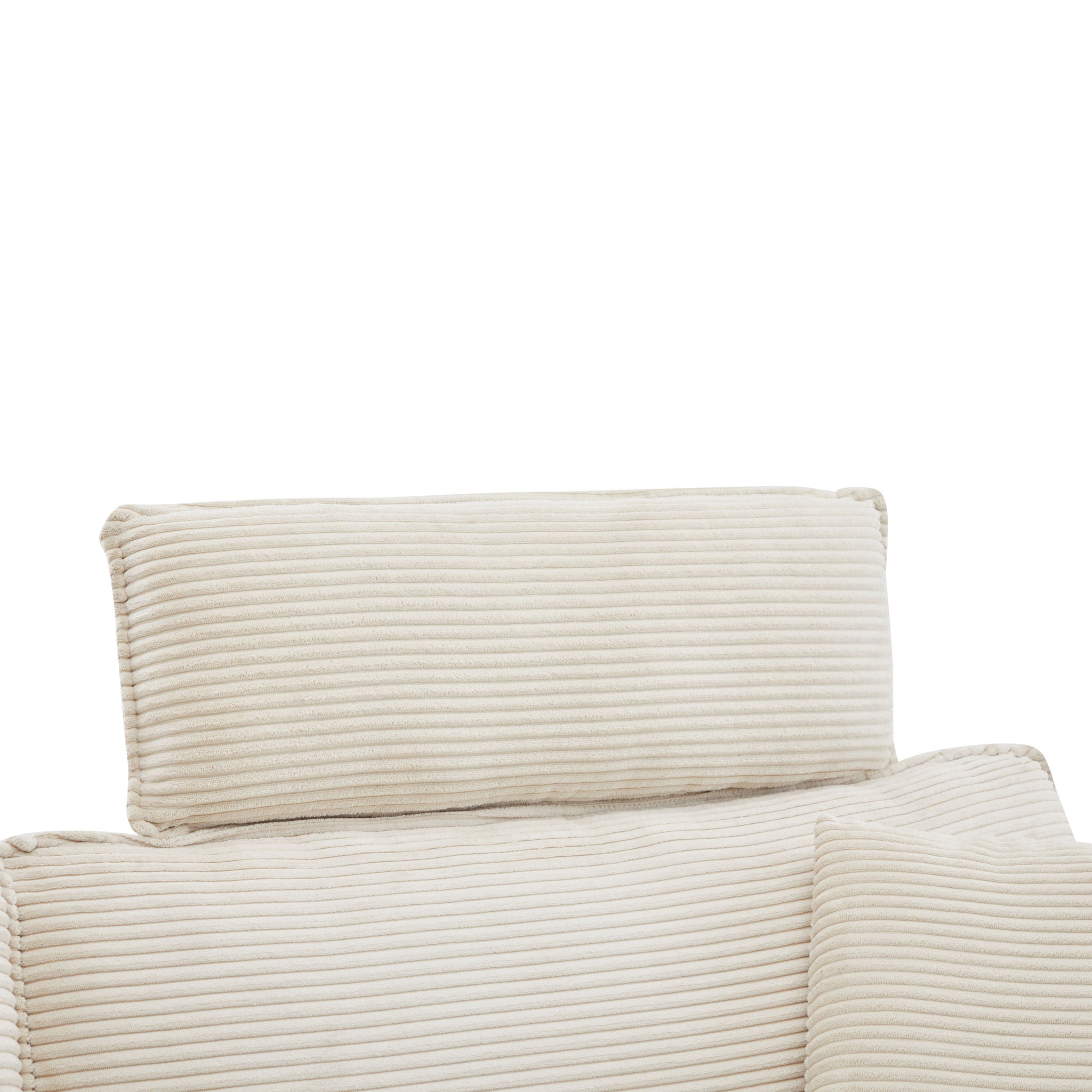 Modern Corduroy Deep Seat Sectional Sofa With Ottoman - Best Buy Furniture