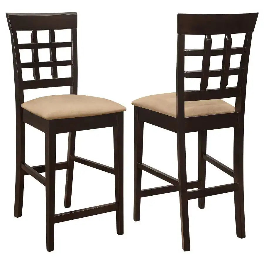 Gabriel - Lattice Back Counter Chair (Set of 2) - Cappuccino - Best Buy Furniture