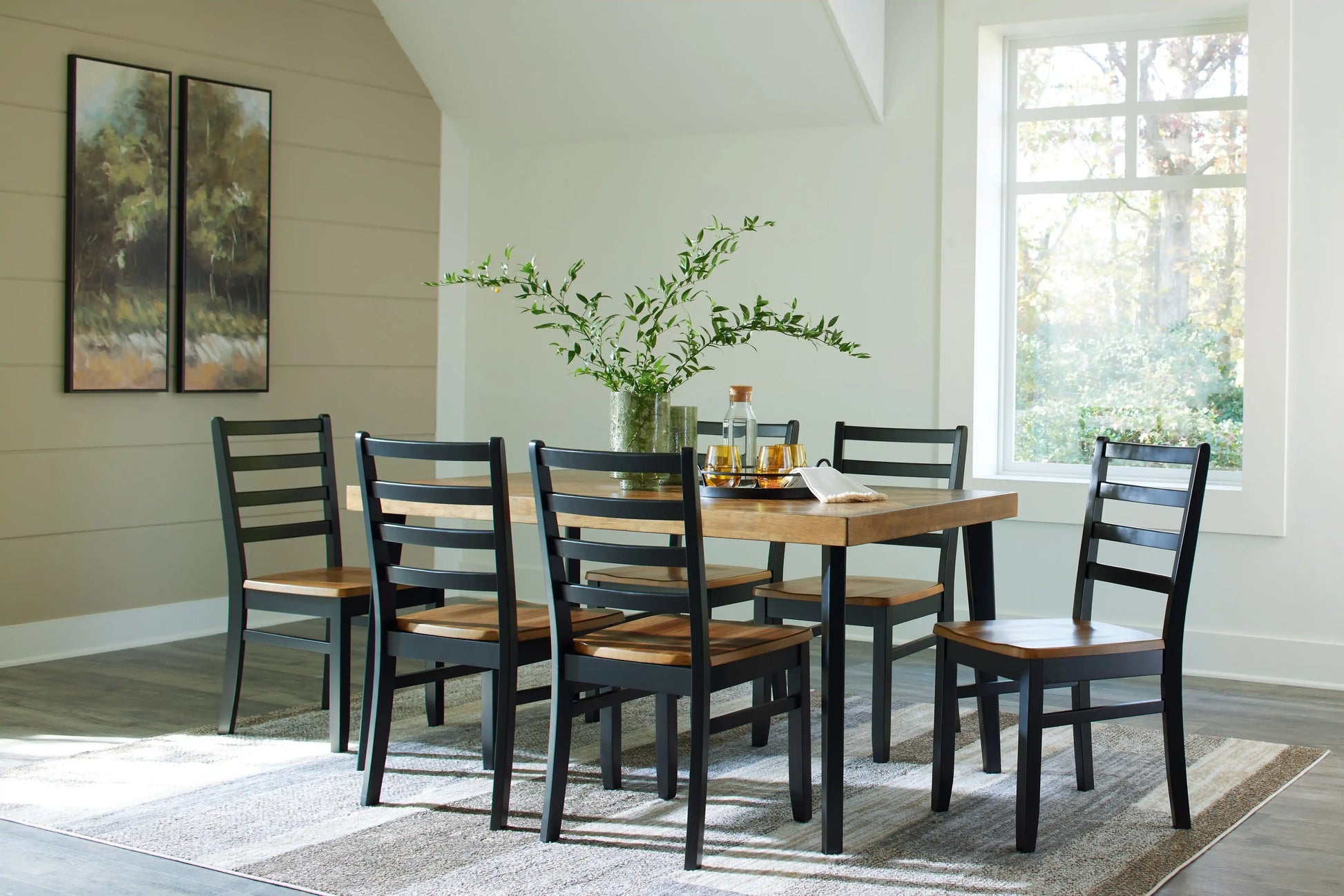 Blondon - Rectangular Drm Table Set (Set of 7) - Brown / Black - Best Buy Furniture