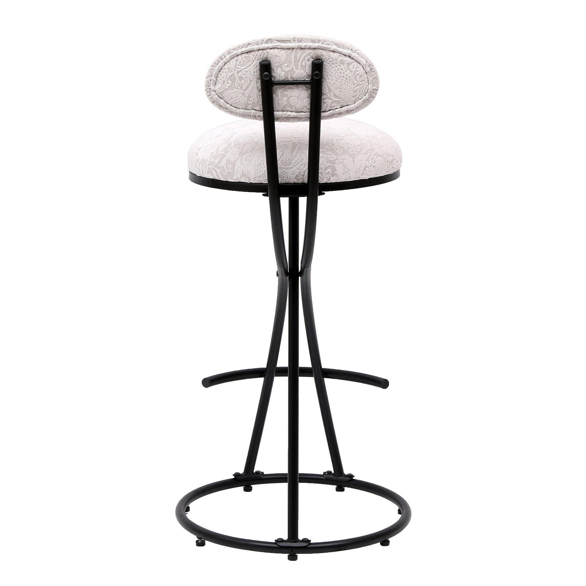 Round Print Bar Stools Upholstered Chairs For Kitchen (Set of 2) - Best Buy Furniture