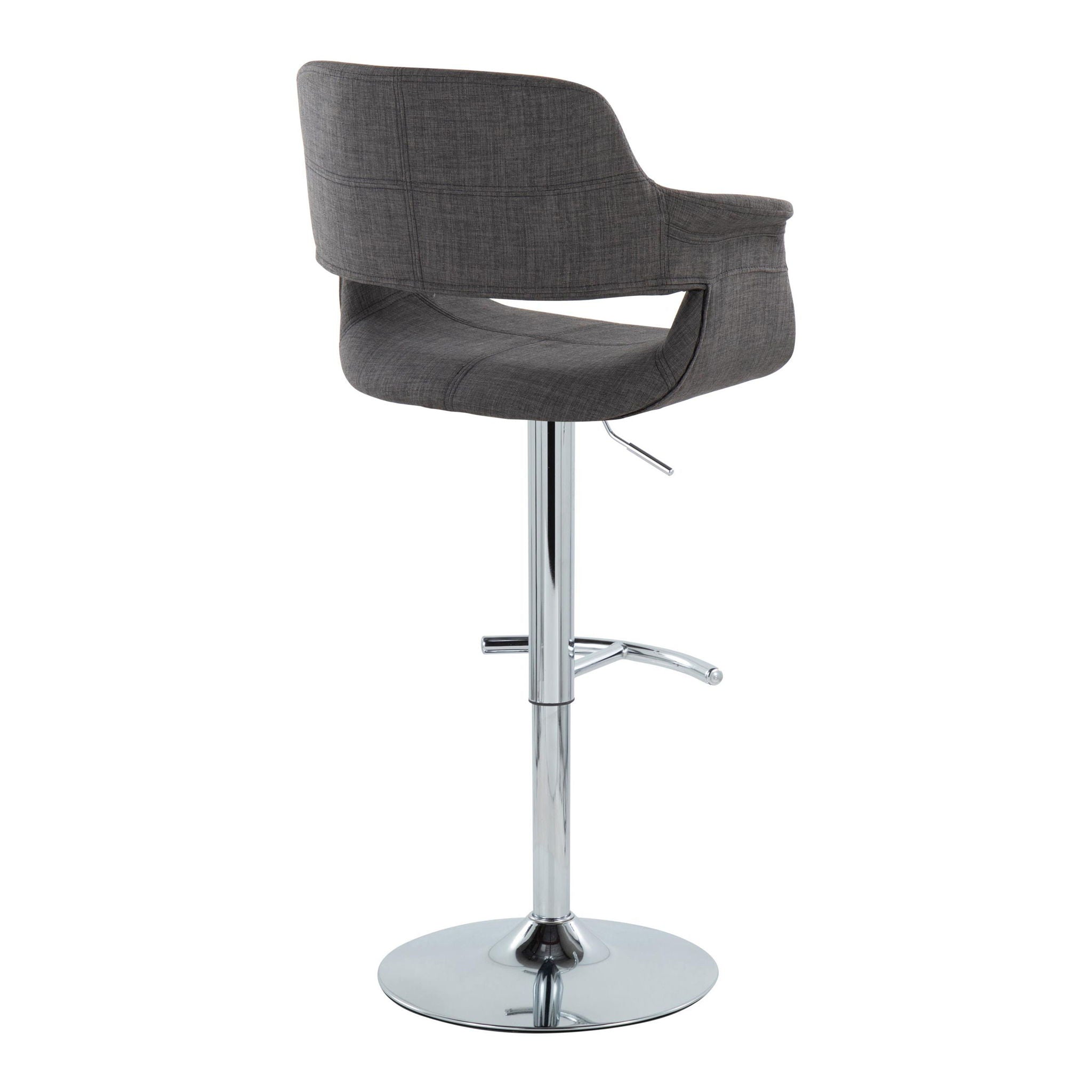 Vintage Flair - Mid Century Modern Adjustable Barstool With Swivel With Rounded T Footrest (Set of 2) - Best Buy Furniture