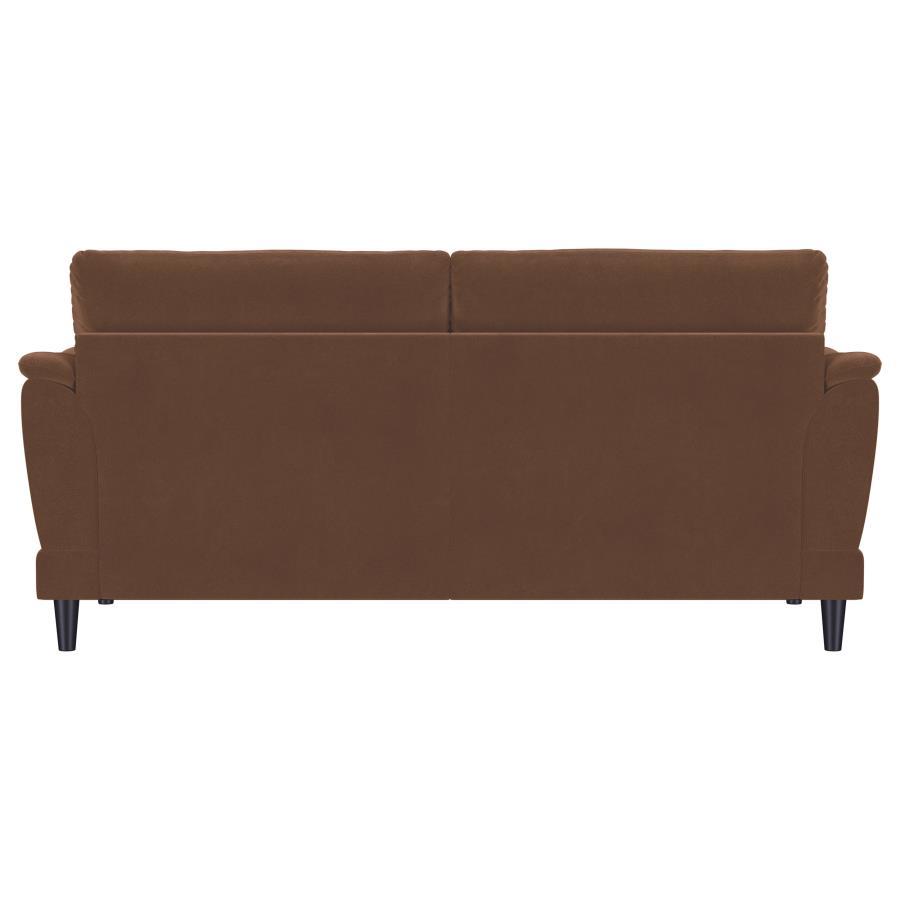 Selma - Velvet Upholstered Crescent Arm Sofa - Rust - Best Buy Furniture