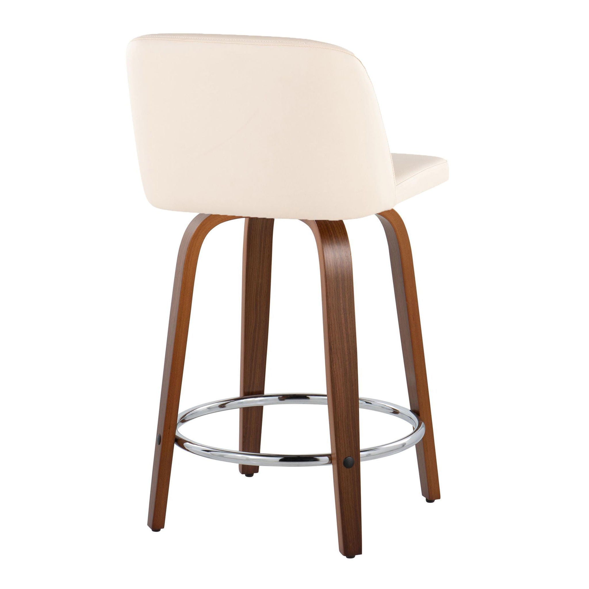 Toriano - Mid Century Modern Fixed Height Counter Stool With Swivel With Round Footrest (Set of 2) - Best Buy Furniture