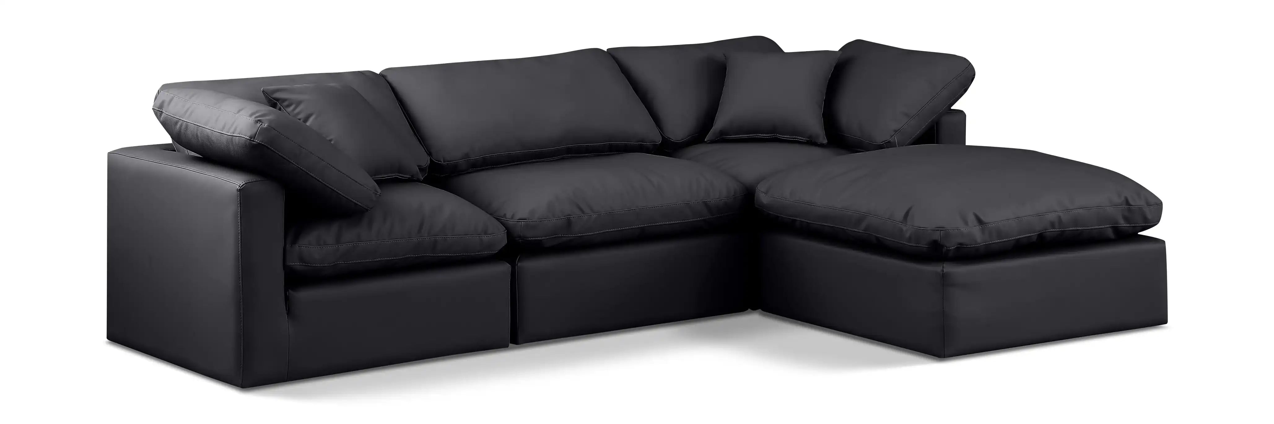 Indulge - Faux Leather 4 Piece Modular Sectional With Chaise - Best Buy Furniture