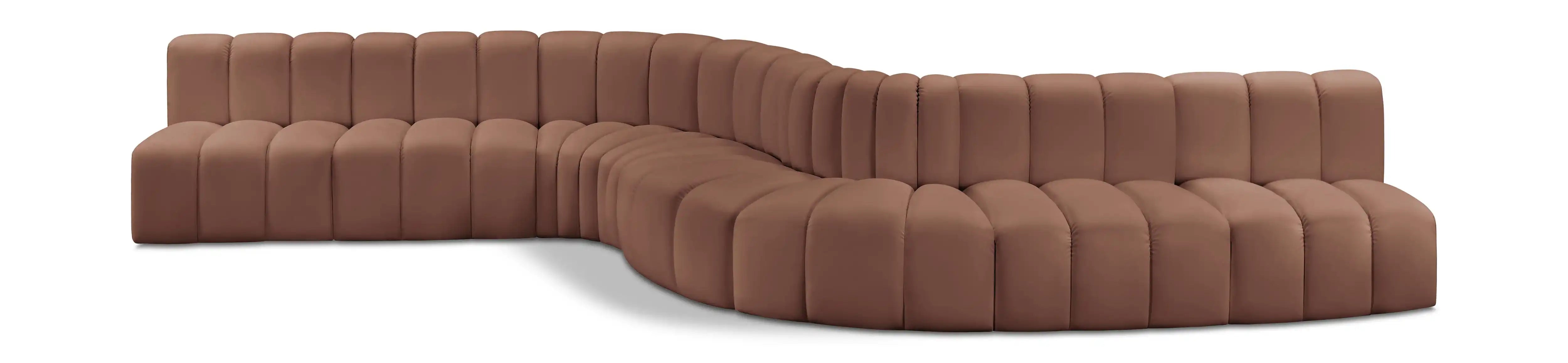 Arc - Faux Leather 8 Piece Curved Modular Sofa - Best Buy Furniture