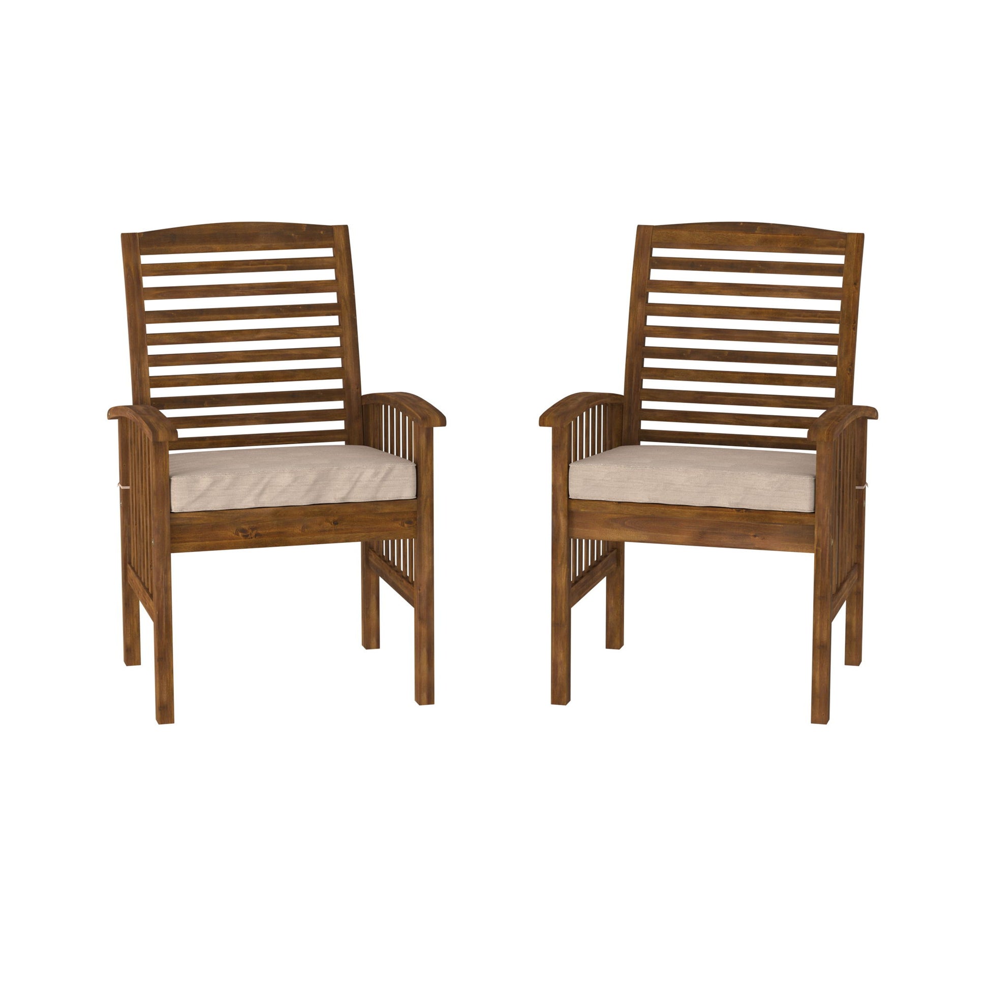 Modern 2 Piece Slat Back Patio Chairs With Cushions - Best Buy Furniture