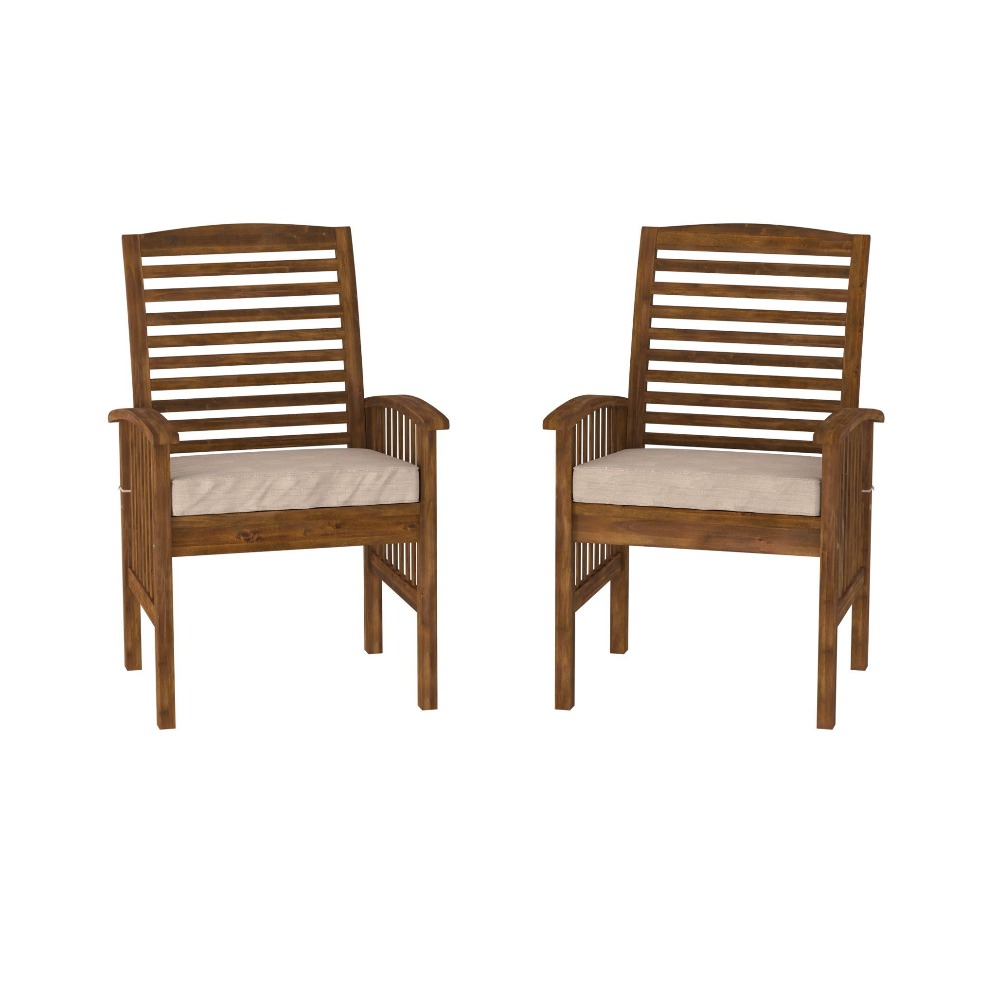 Modern 2 Piece Slat Back Patio Chairs With Cushions - Best Buy Furniture