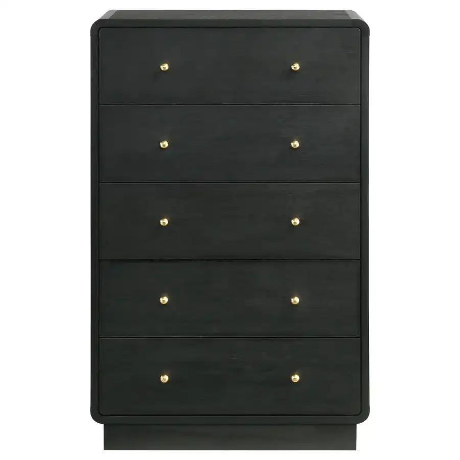 Cavelle - 5-Drawer Chest Of Drawers - Black - Best Buy Furniture