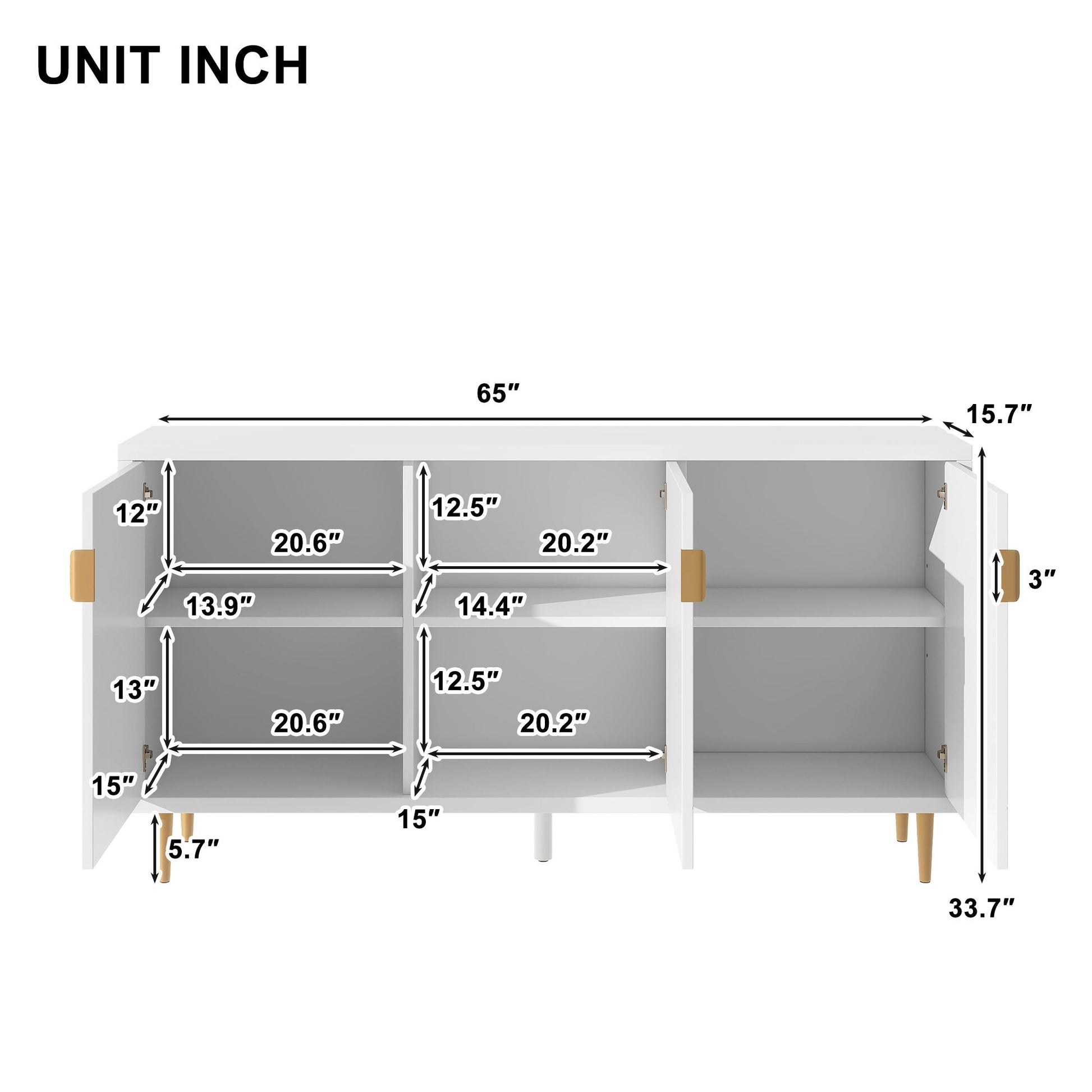 Modern TV Stand With 3 Doors And Adjustable Shelves - Best Buy Furniture