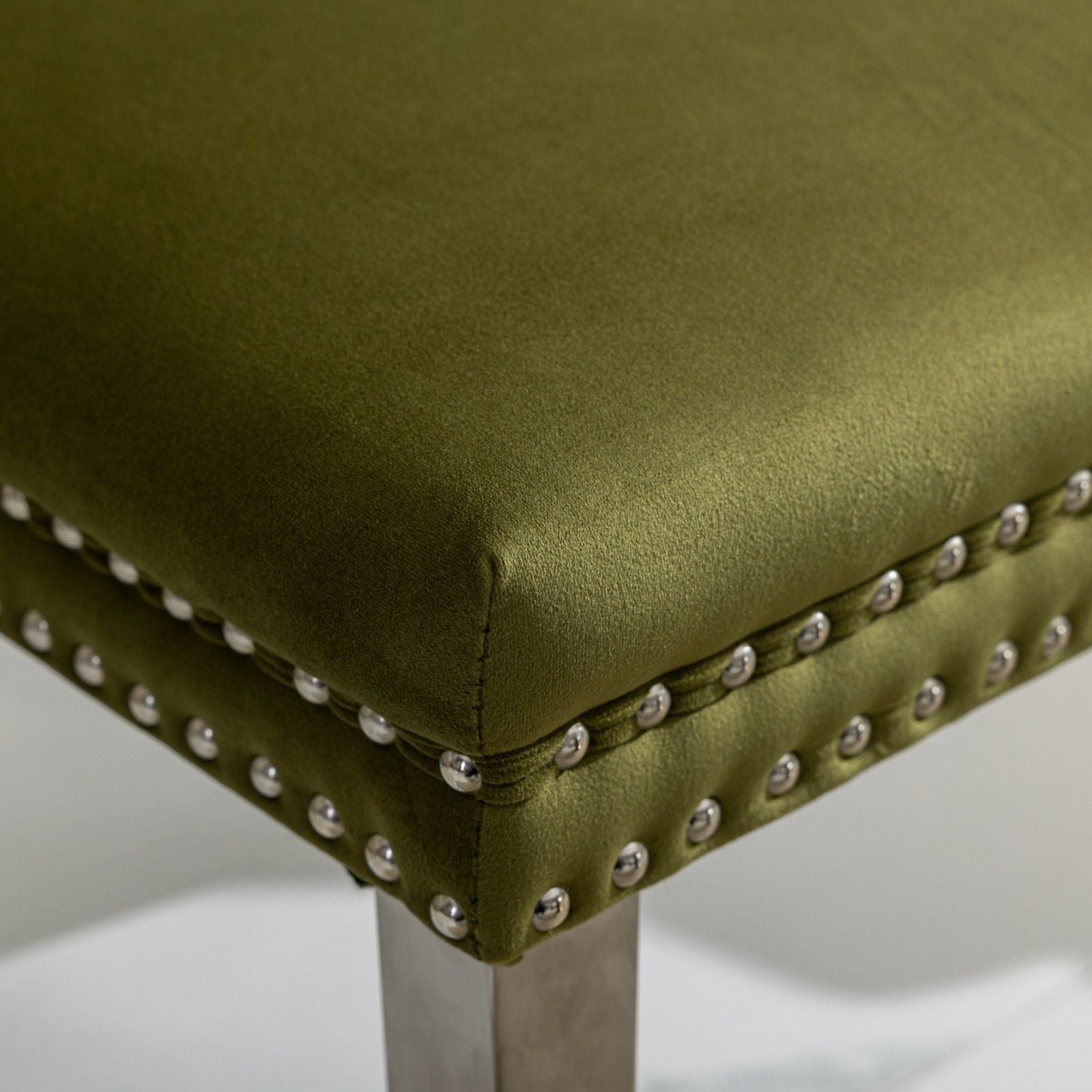 Nikki - Modern, High-End Tufted Solid Wood Contemporary Velvet Upholstered Dining Chair With Chrome Stainless Steel Plating Legs, Nailhead Trim (Set of 2) - Best Buy Furniture