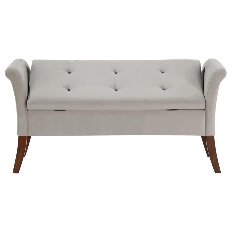 Farrah - Velvet Upholstered Rolled Arm Storage Bench - Best Buy Furniture