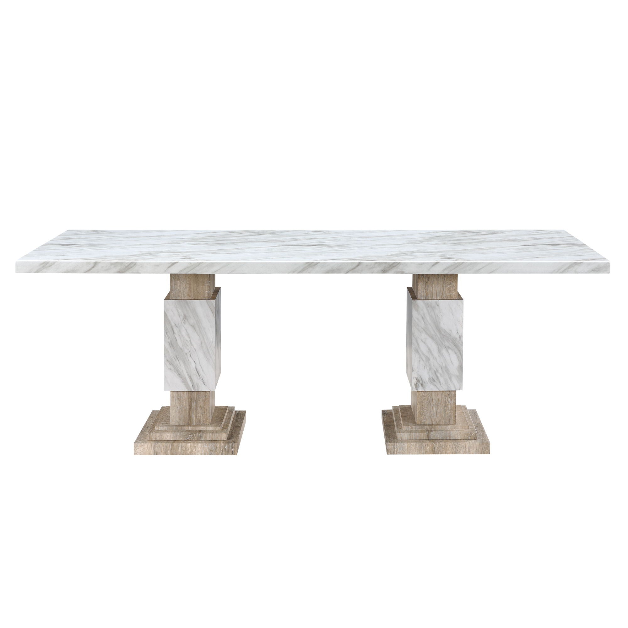 Stacey - Dining Table With Pedestal Base - Beige - Best Buy Furniture