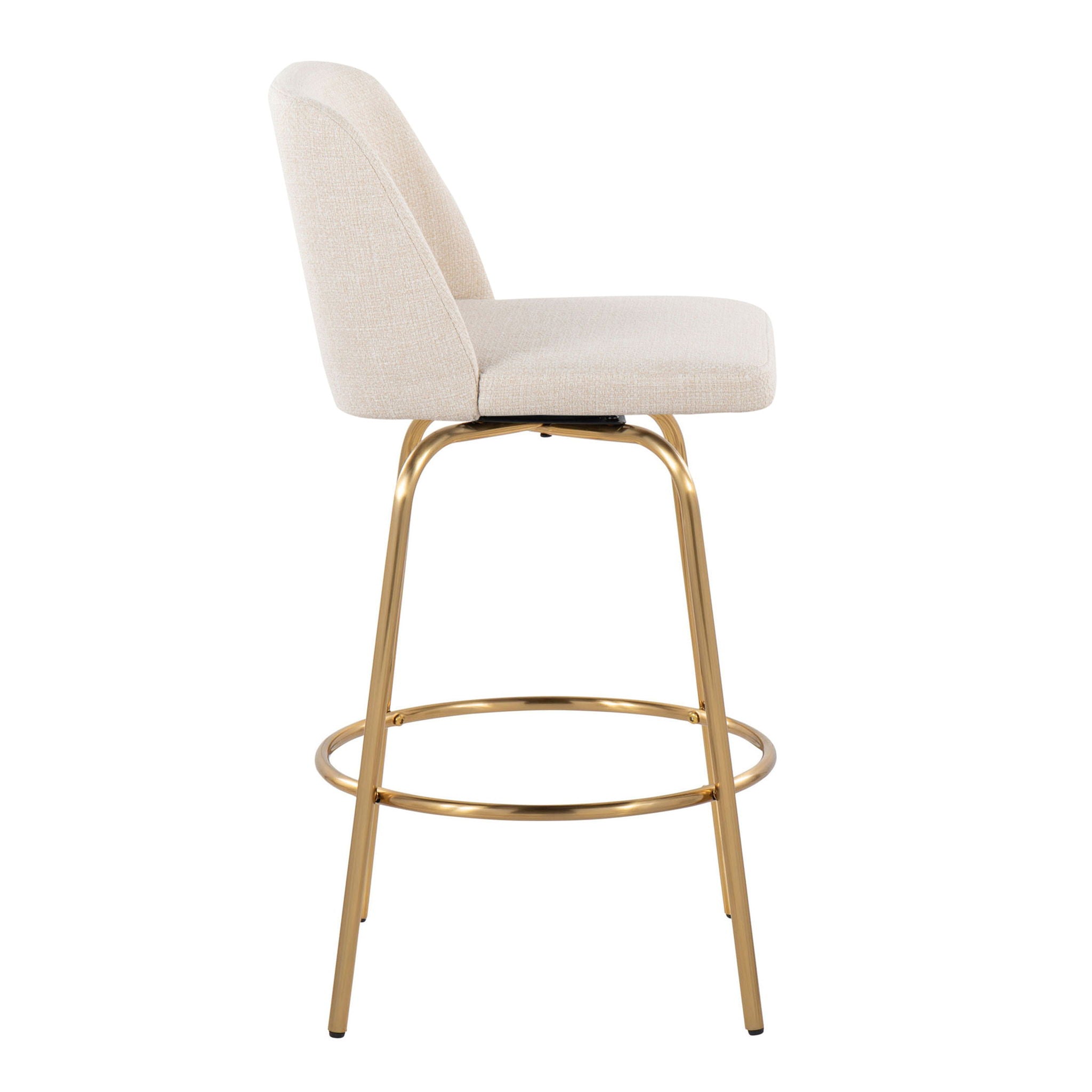 Toriano - Contemporary, Fixed Height Counter Stool With Swivel With Round Footrest (Set of 2) - Best Buy Furniture